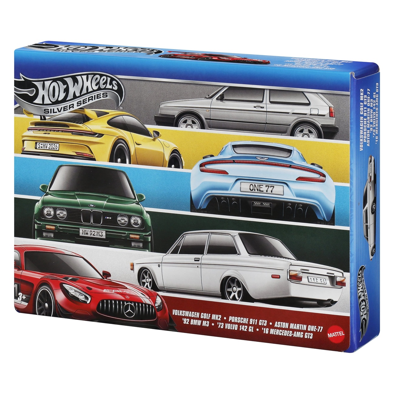 Hot Wheels Silver Series Véhicules moulés sous pression 6-pack 1/64 Euro Style