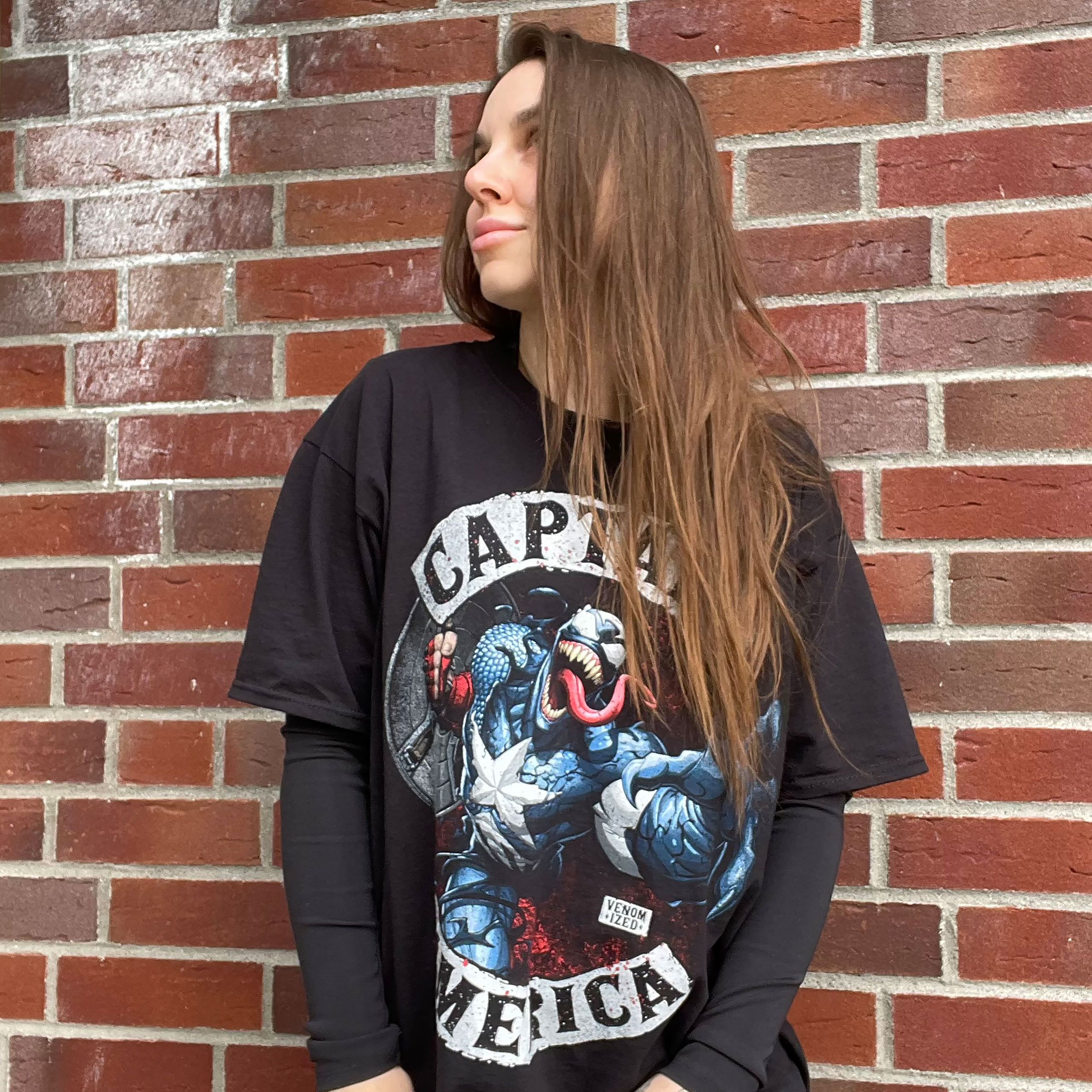 Captain America - T-shirt Venomized noir