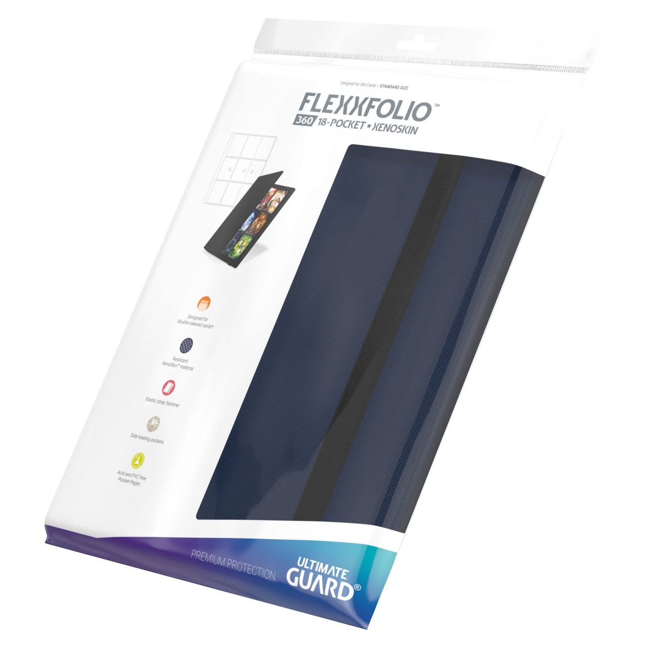 Ultimate Guard Flexxfolio 360 à 18 pochettes Xenoskin - Bleu