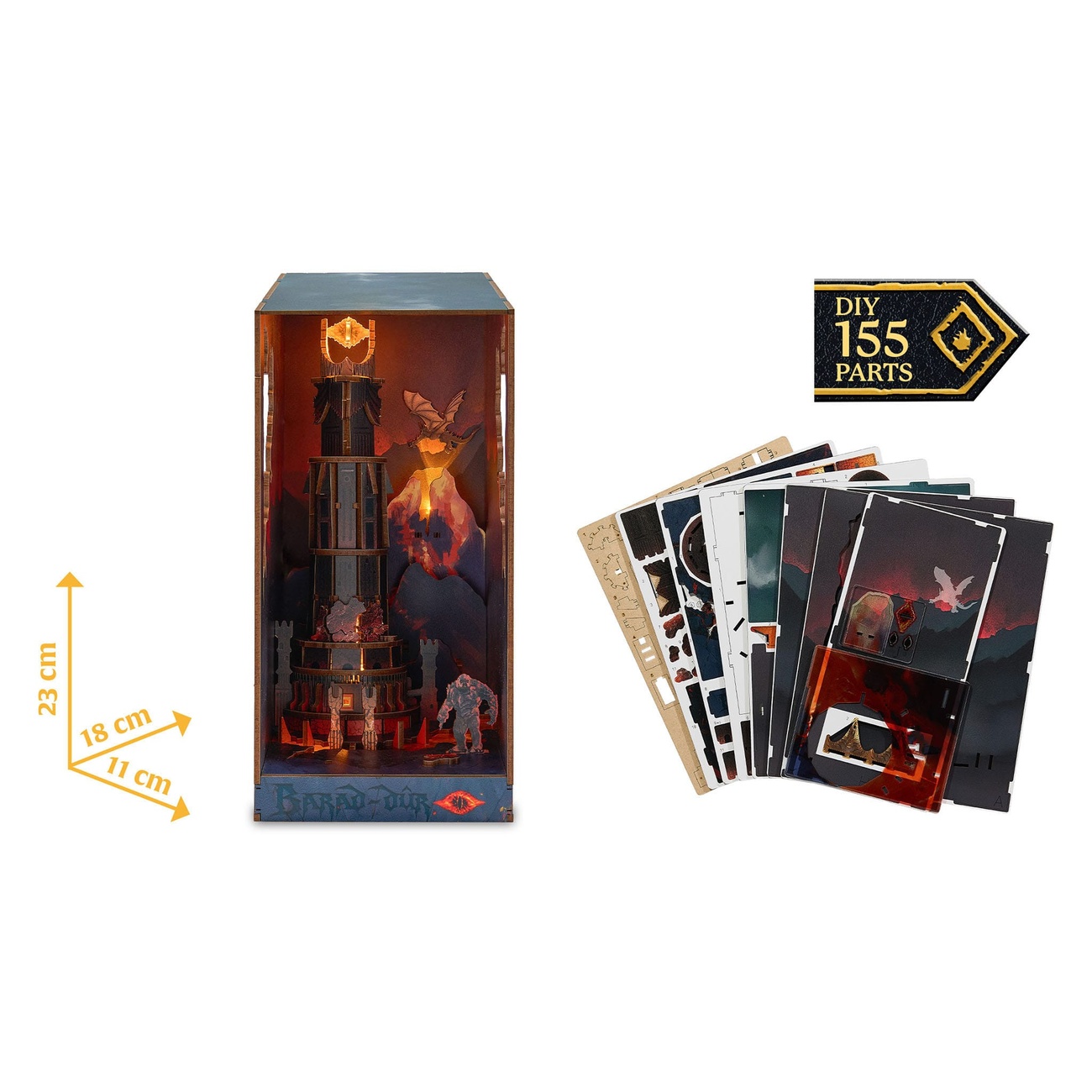 Der Herr der Ringe Tiny Adventures Book Nook Mini-Diorama Barad-Dûr 23 cm