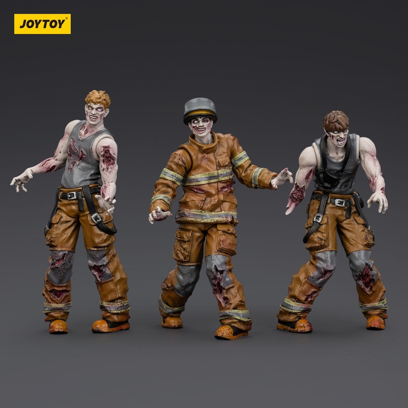 Zombie Dark Source actionfigurer 3-pack Firefighters 8 cm