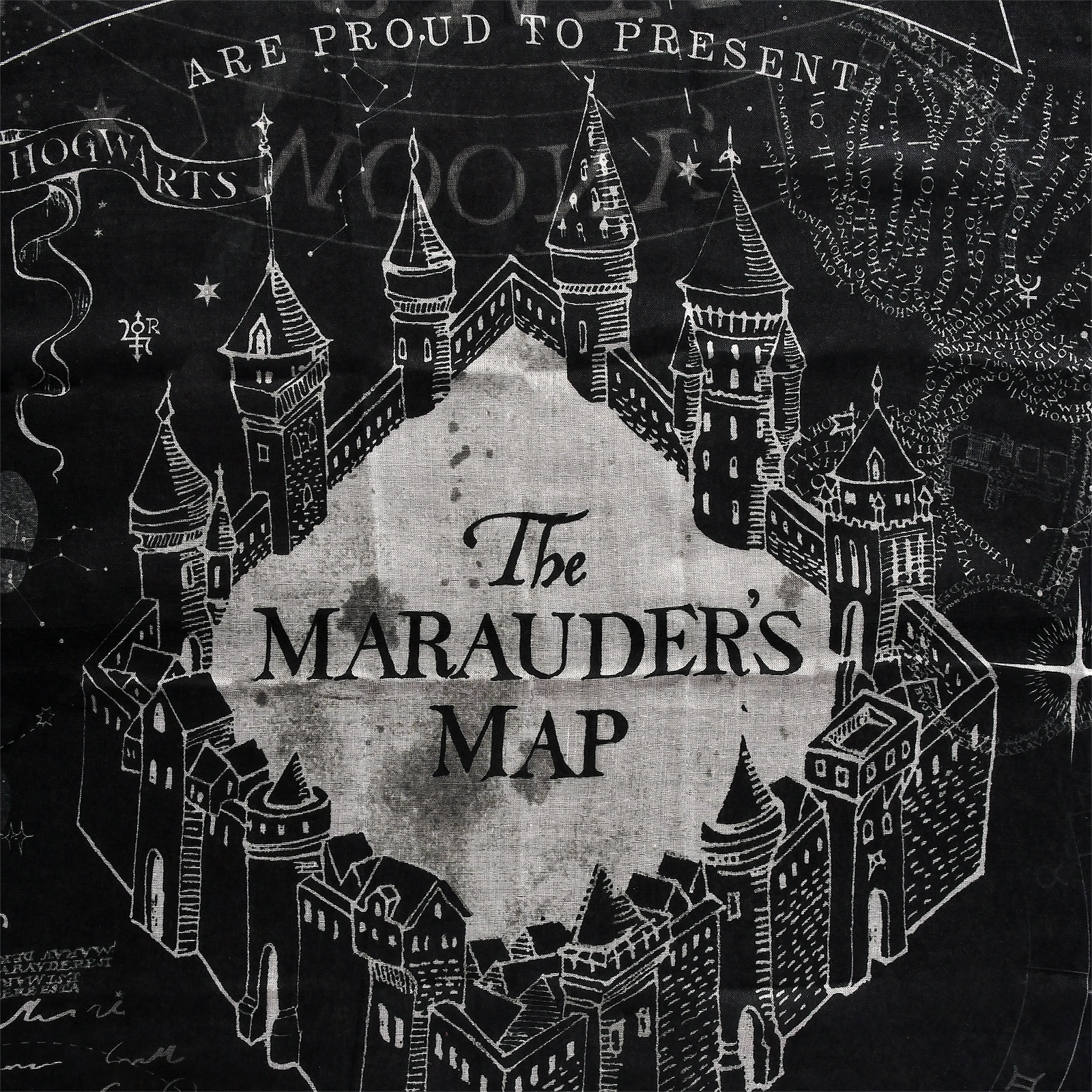 Harry Potter - Écharpe en boucle Carte des Maraudeurs Noir