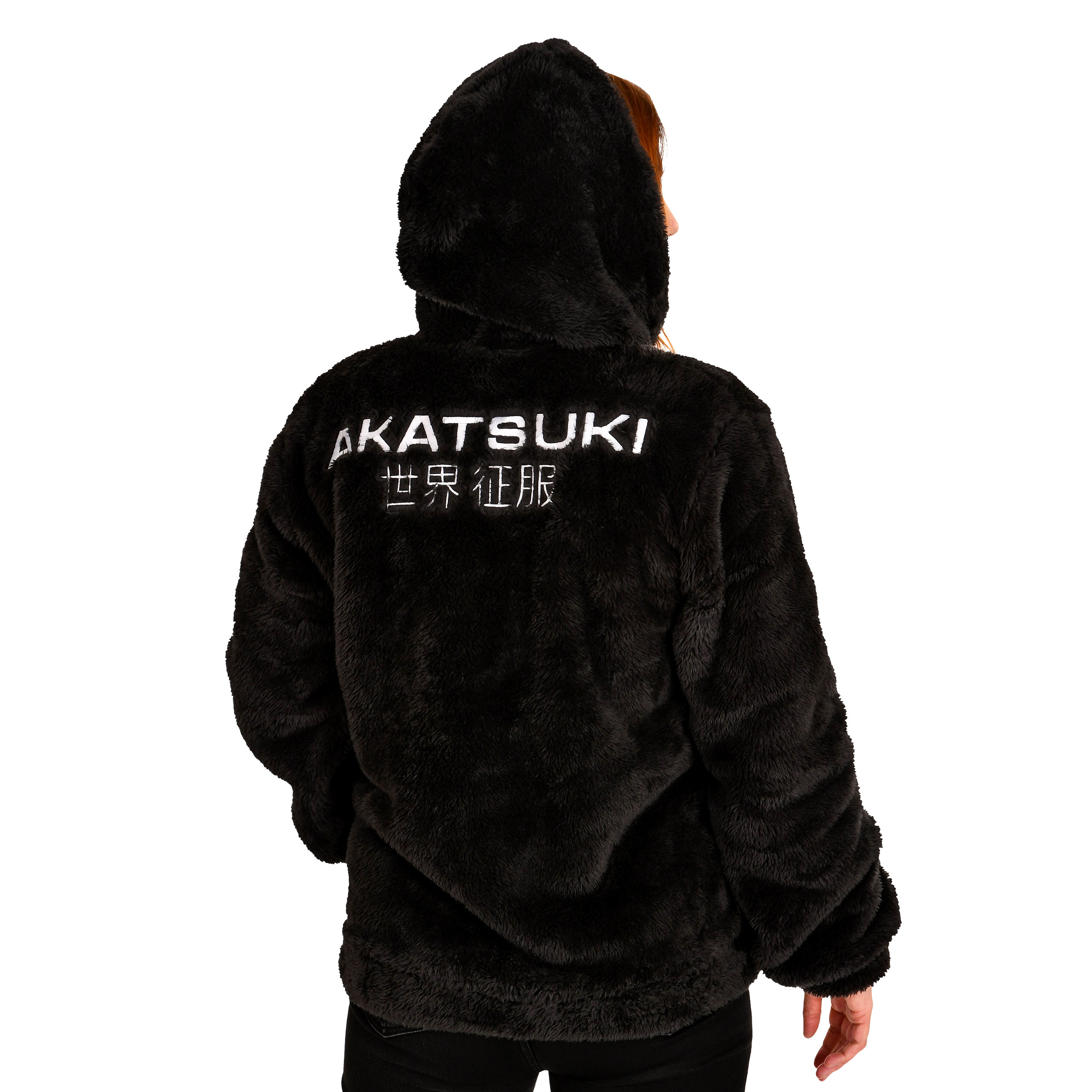 Naruto - Akatsuki Plüsch Jacke mit Kapuze schwarz