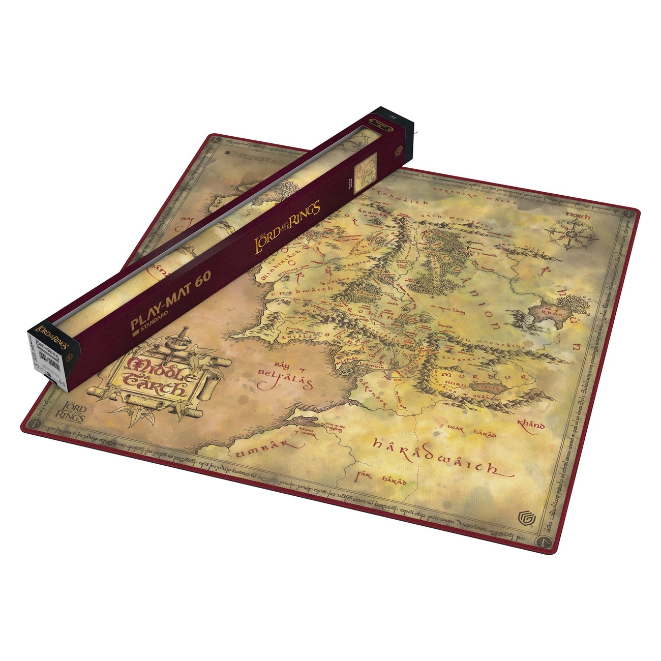 Ultimate Guard Tappetino da gioco Oversized 61 x 61 cm Il Signore degli Anelli™ "Luoghi della Terra di Mezzo"