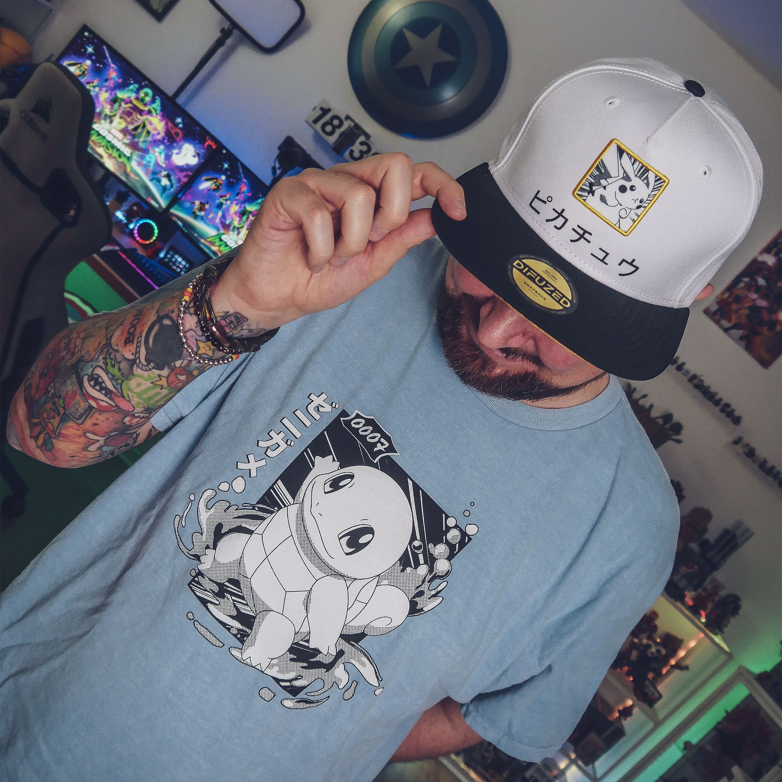 Pokémon - Camiseta vintage Squirtle Katakana