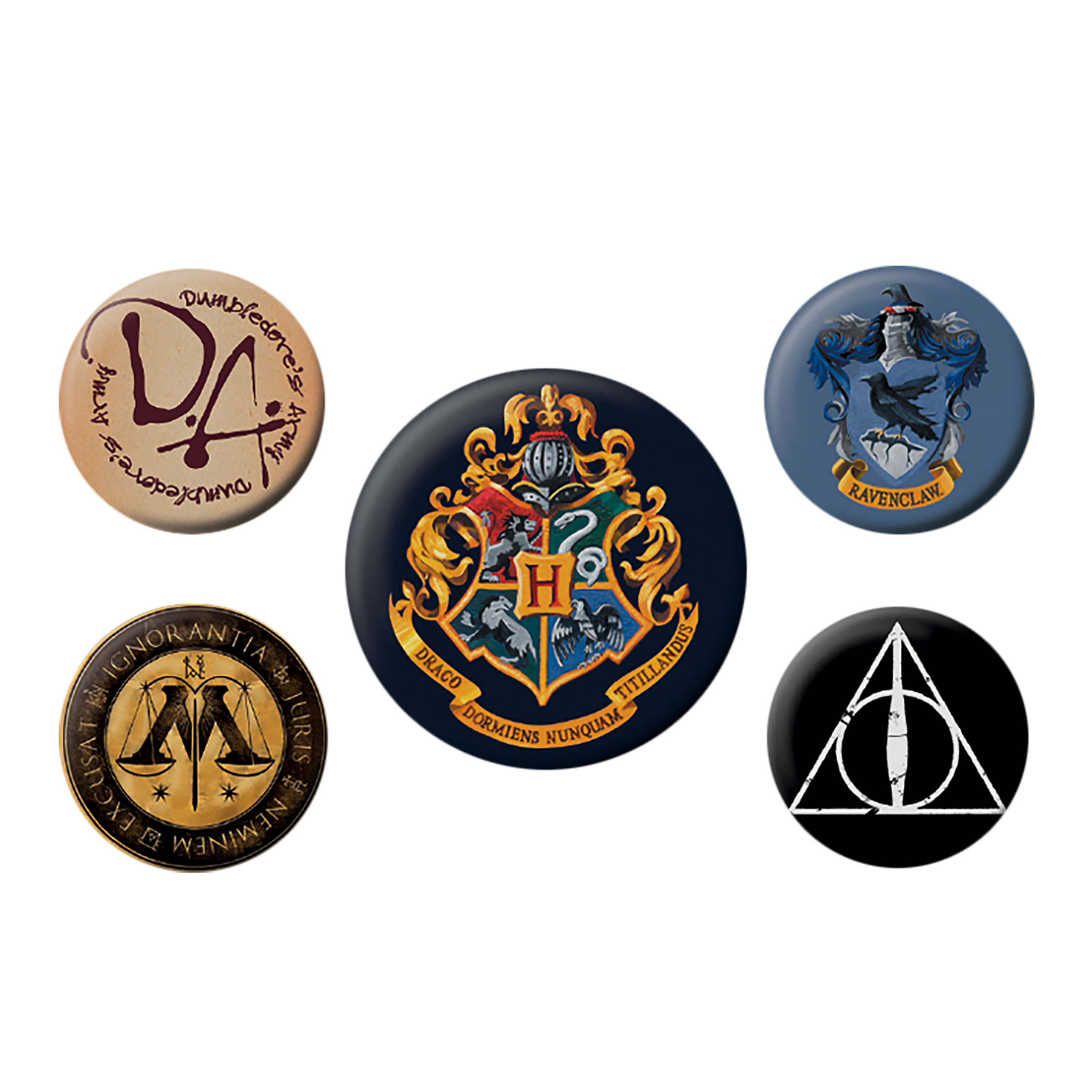 Harry Potter - Ensemble de 5 Boutons Symboles