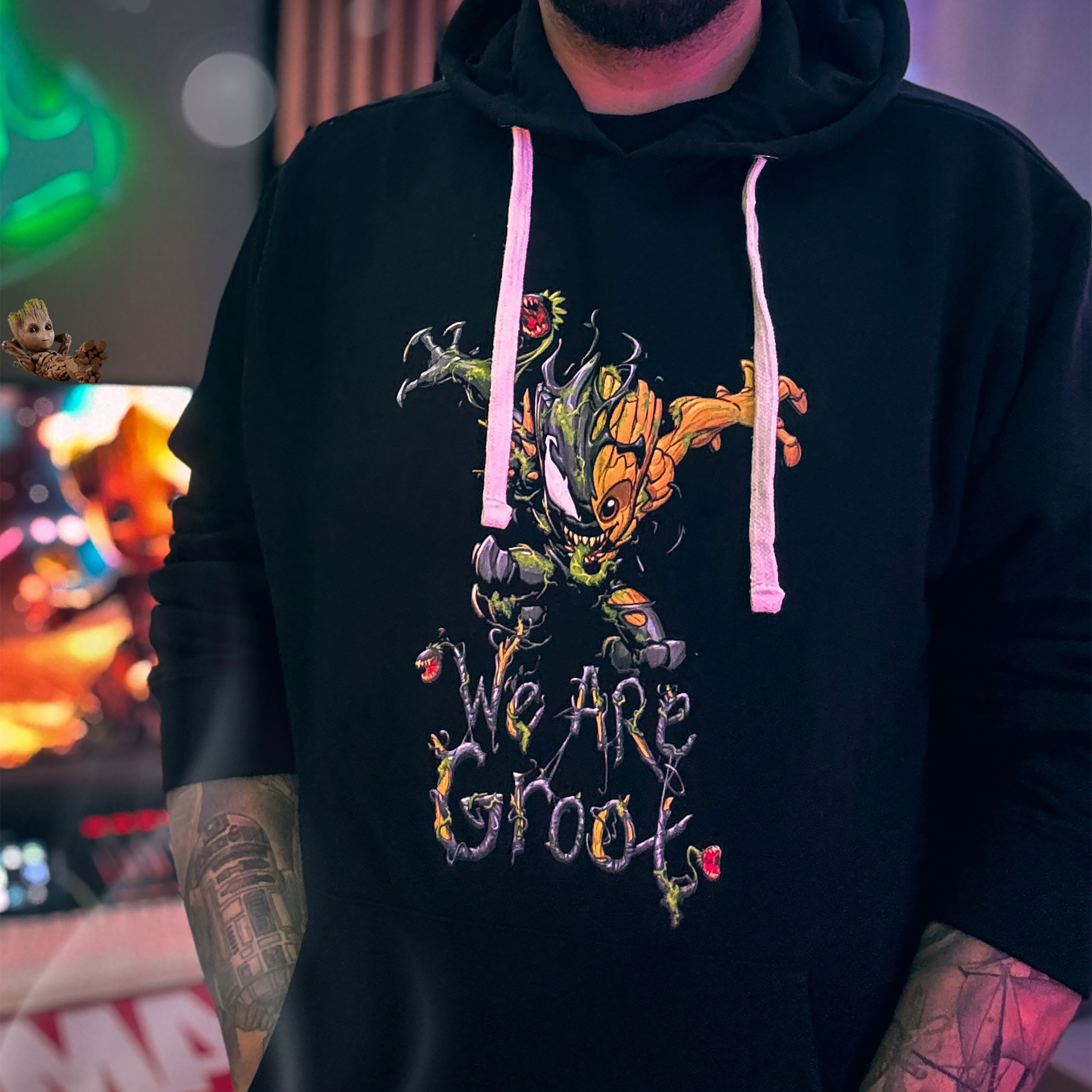 Guardiens de la Galaxie - Sweat à capuche noir Venomized Groot