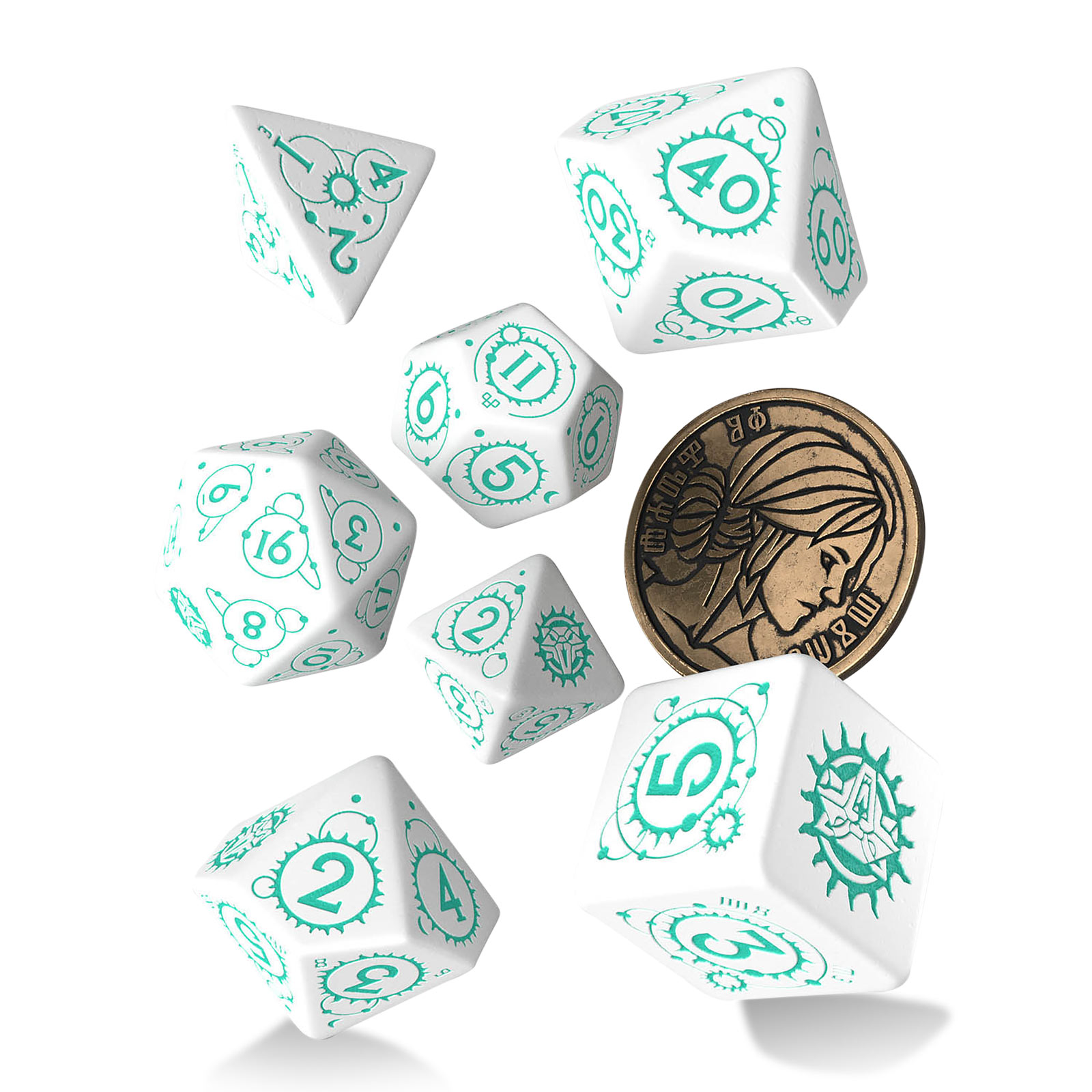 Witcher - Ciri RPG Dice Set 7pcs with Collector's Coin