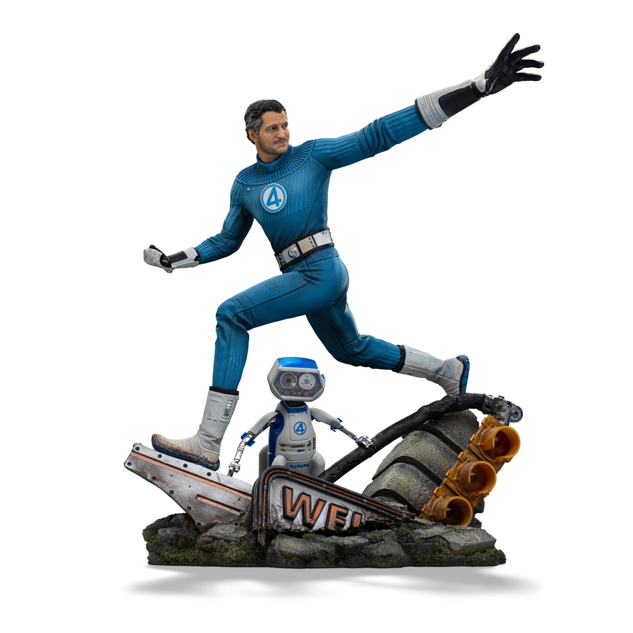 Fantastic Four Art Scale-staty 1/10 Mr. Fantastic och H.E.R.B.I.E 26 cm