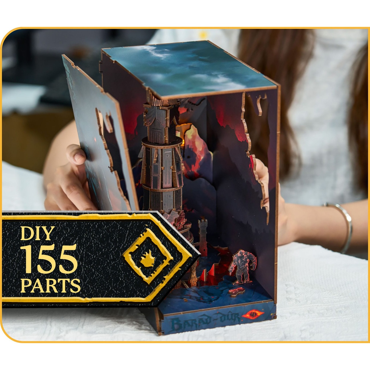 Der Herr der Ringe Tiny Adventures Book Nook Mini-Diorama Barad-Dûr 23 cm