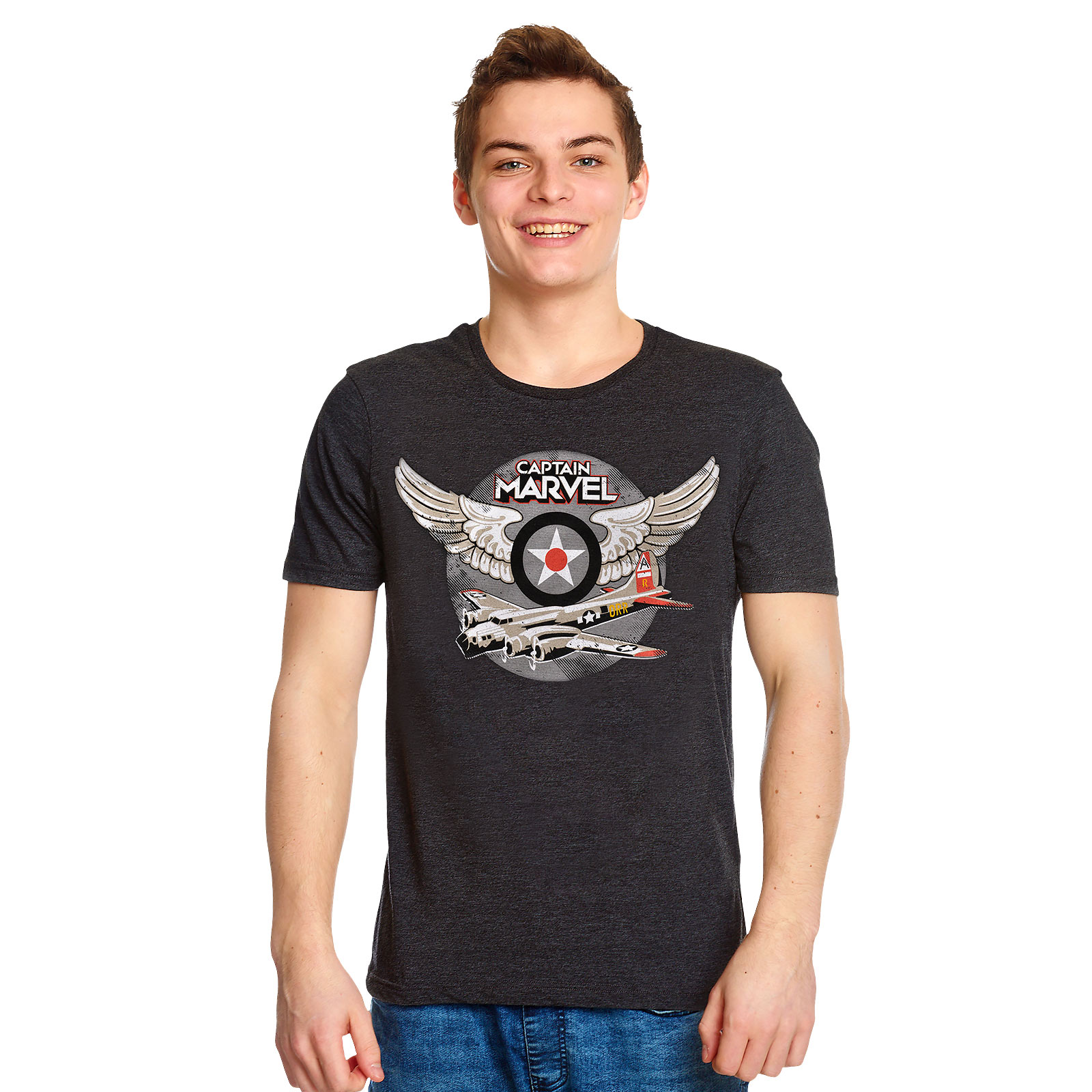 Captain Marvel - Air Force Pilot T-Shirt grau