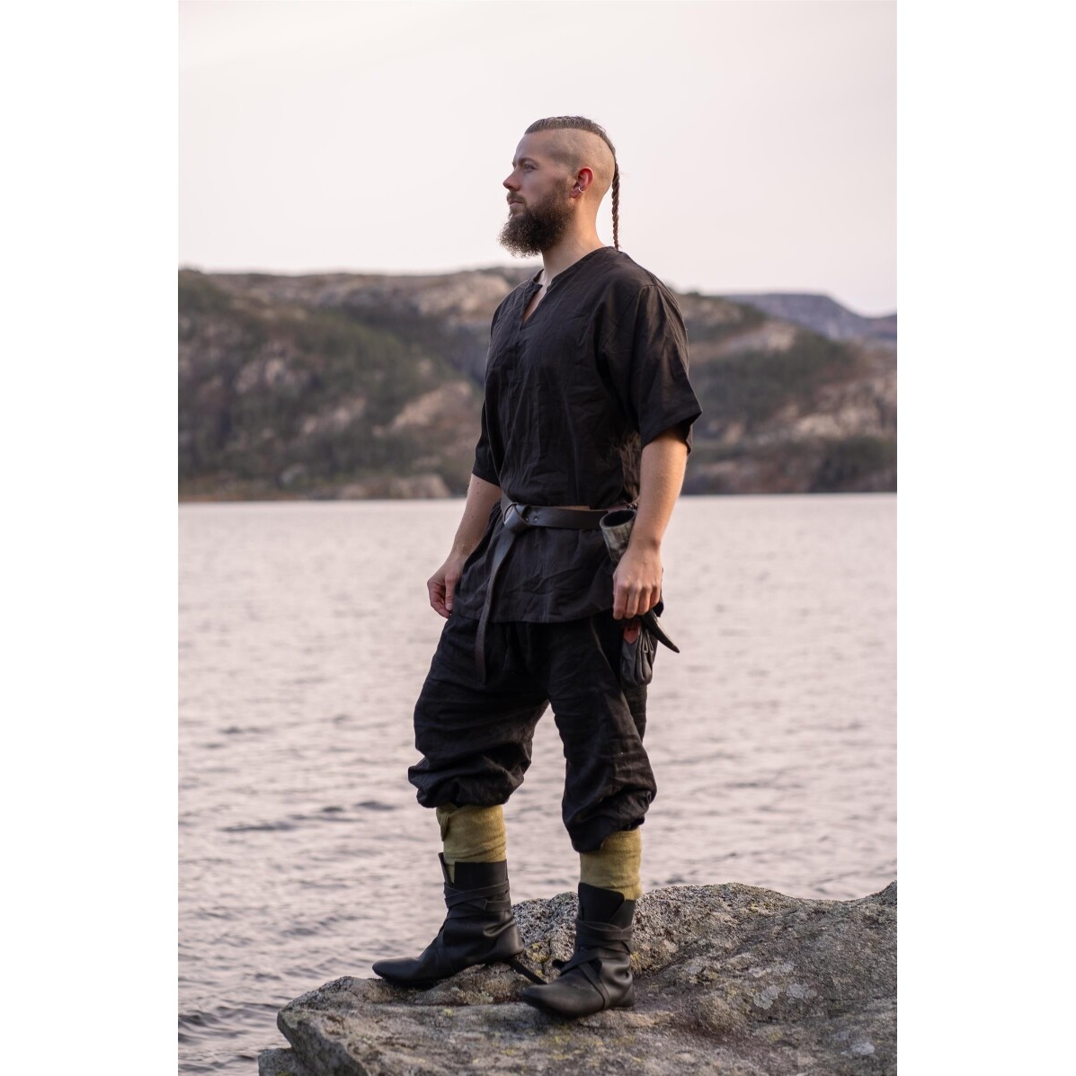 Medeltida kortärmad tunika Olaf brun