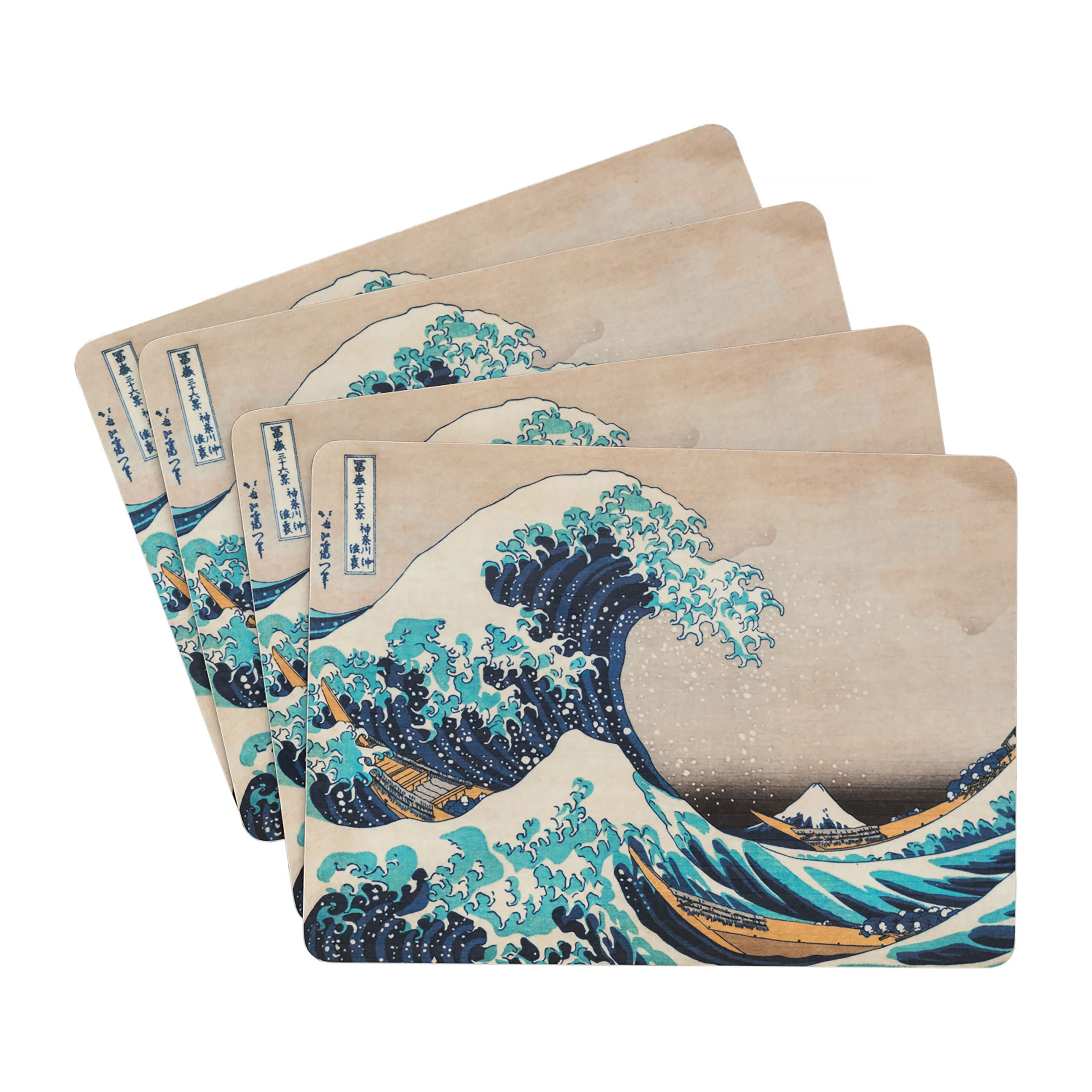 The Great Wave off Kanagawa - Katsushika Hokusai Breakfast Board 4-piece Set