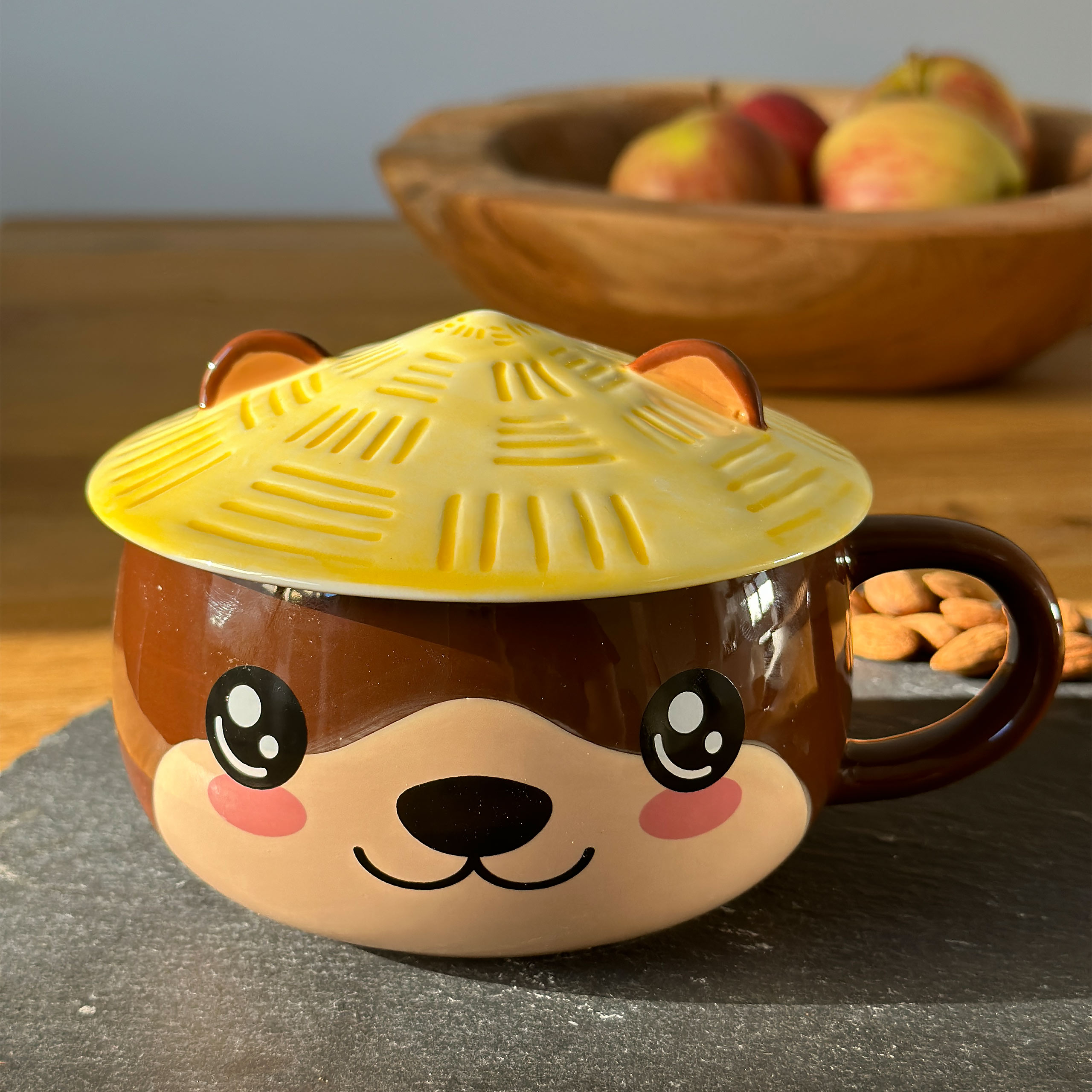 Tazza Kawaii di Lontra con coperchio per fan dell'Anime