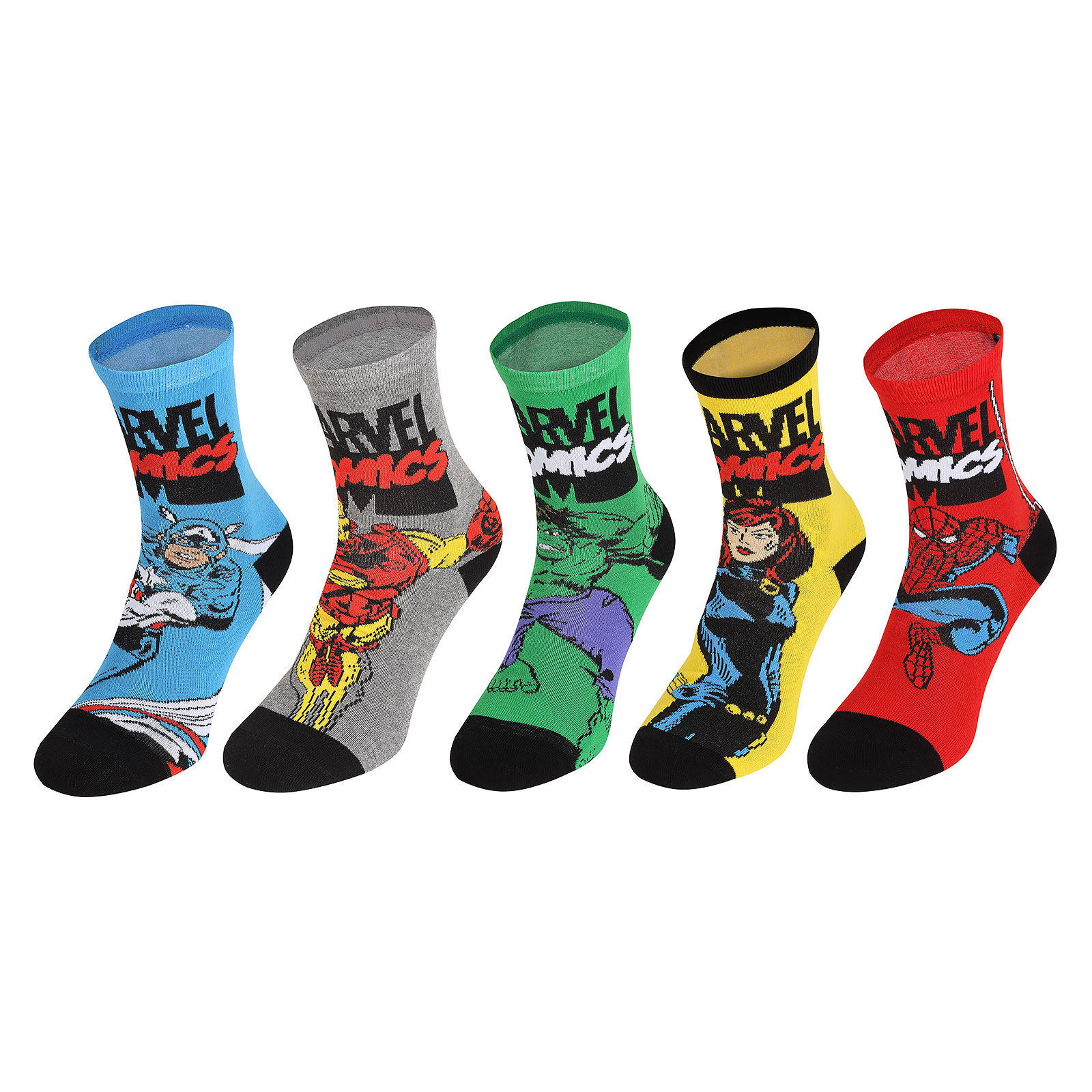 Set di 5 calzini Marvel Comics in confezione regalo