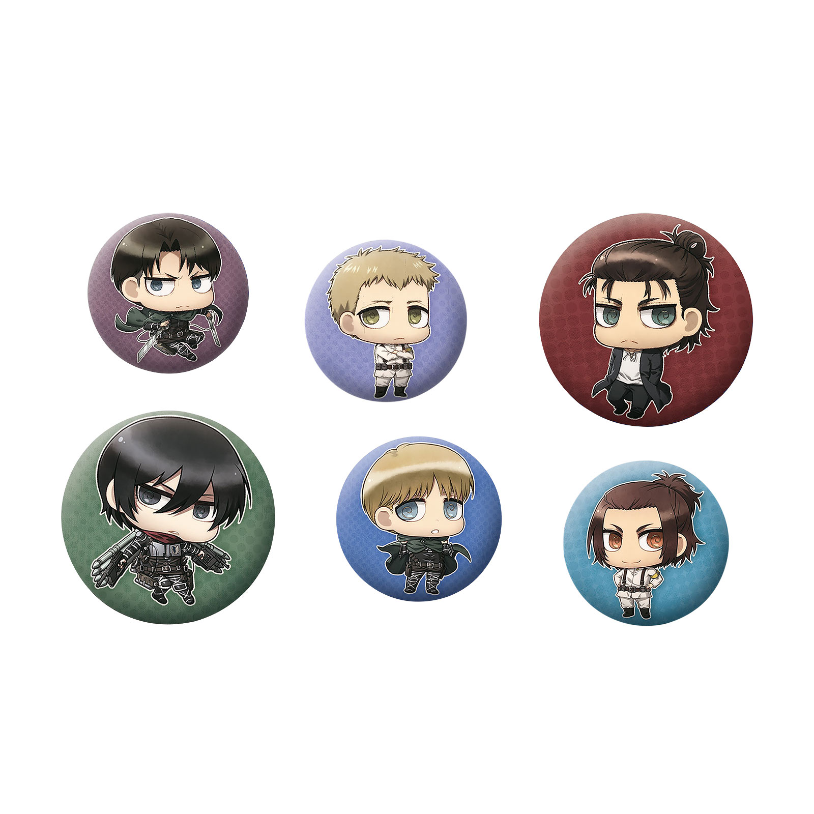 Attack on Titan - Chibi Characters Button 6er Set