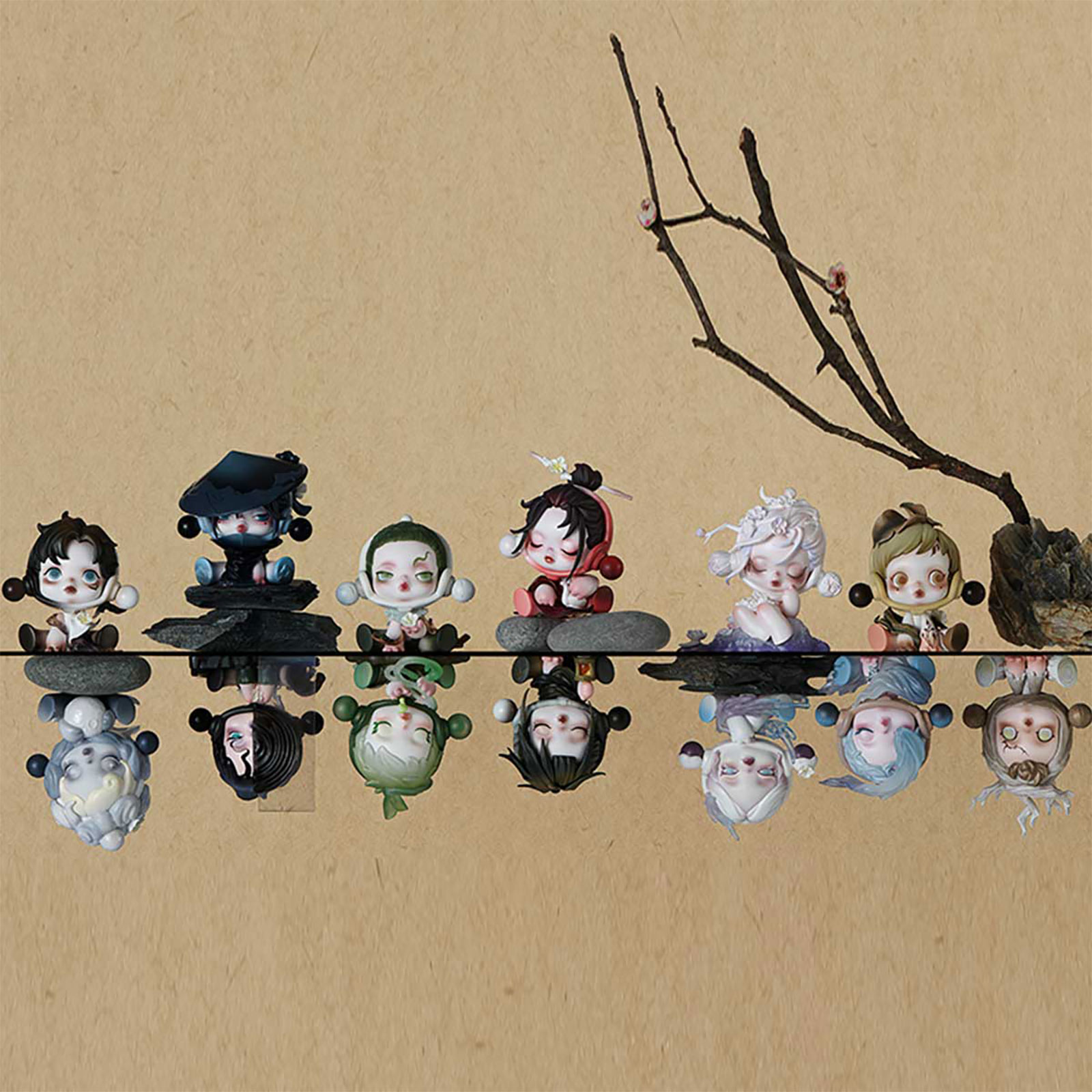 Skullpanda - The Ink Plum Blossom Pop Mart Mystery-figur Display E1094554