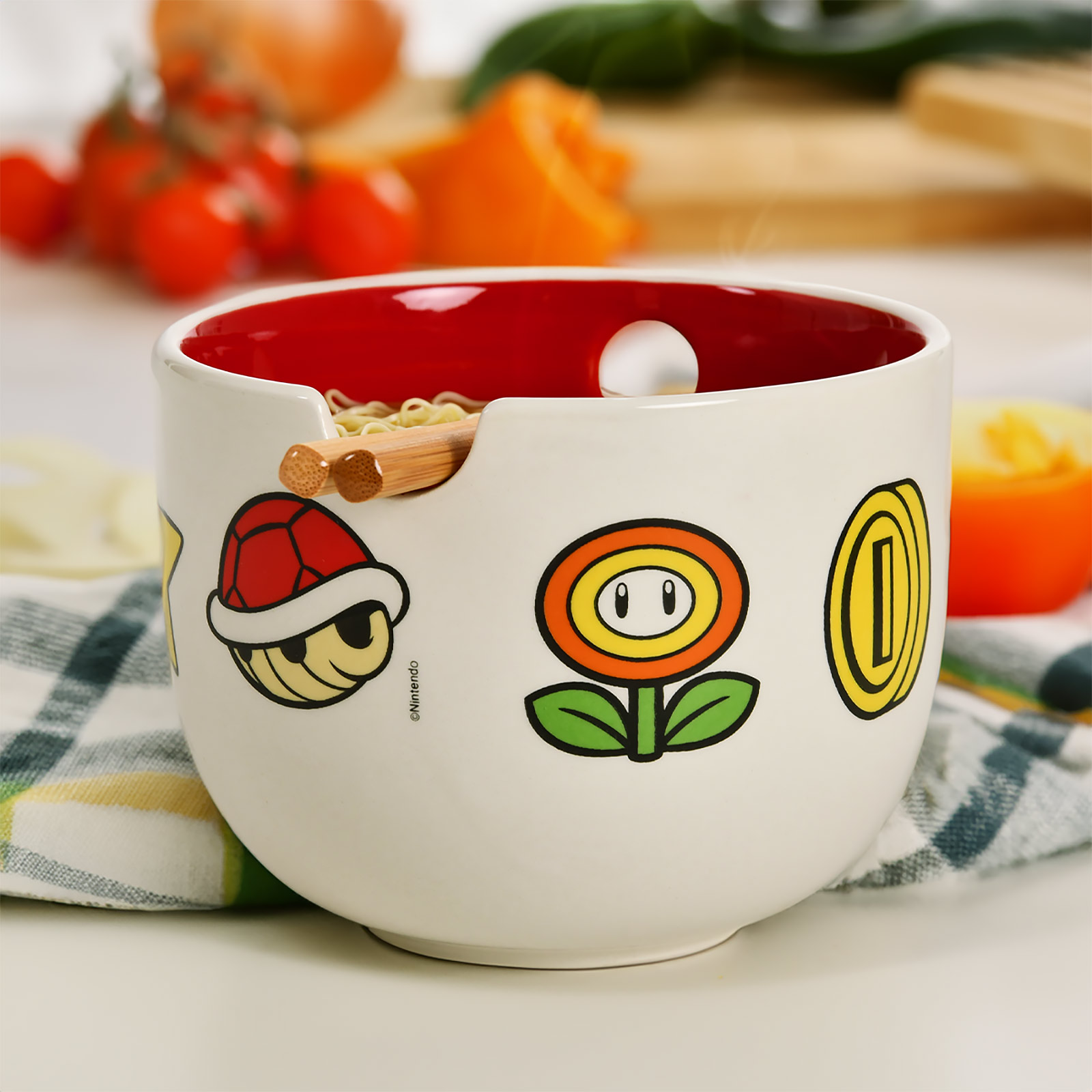 Super Mario - Symbols Ramen Schale mit Ess-Stäbchen
