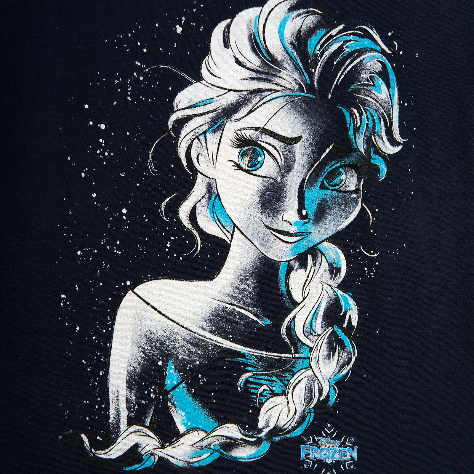 Frozen - T-shirt femme bleu esquisse Elsa