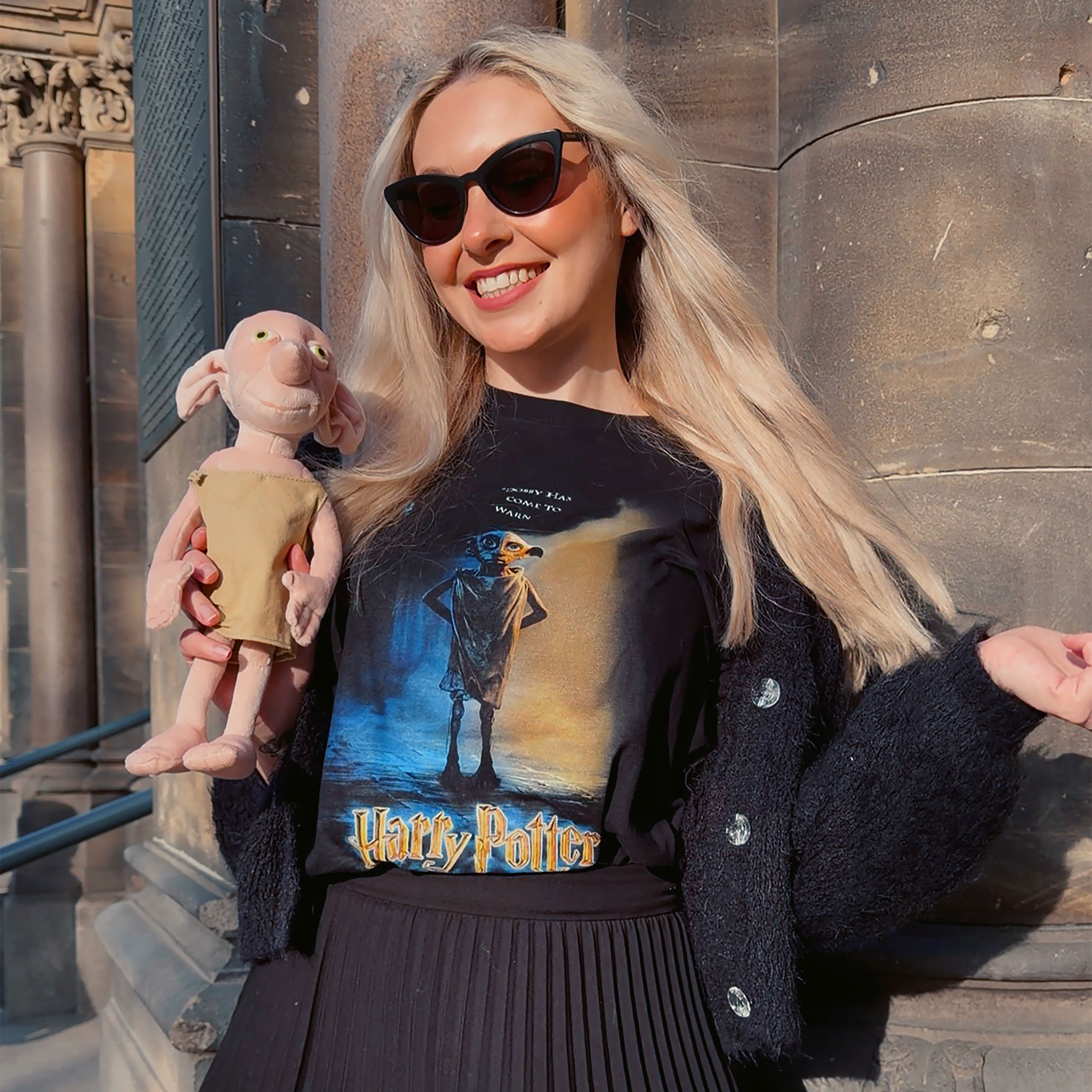 Harry Potter - Camiseta negra con póster de Dobby