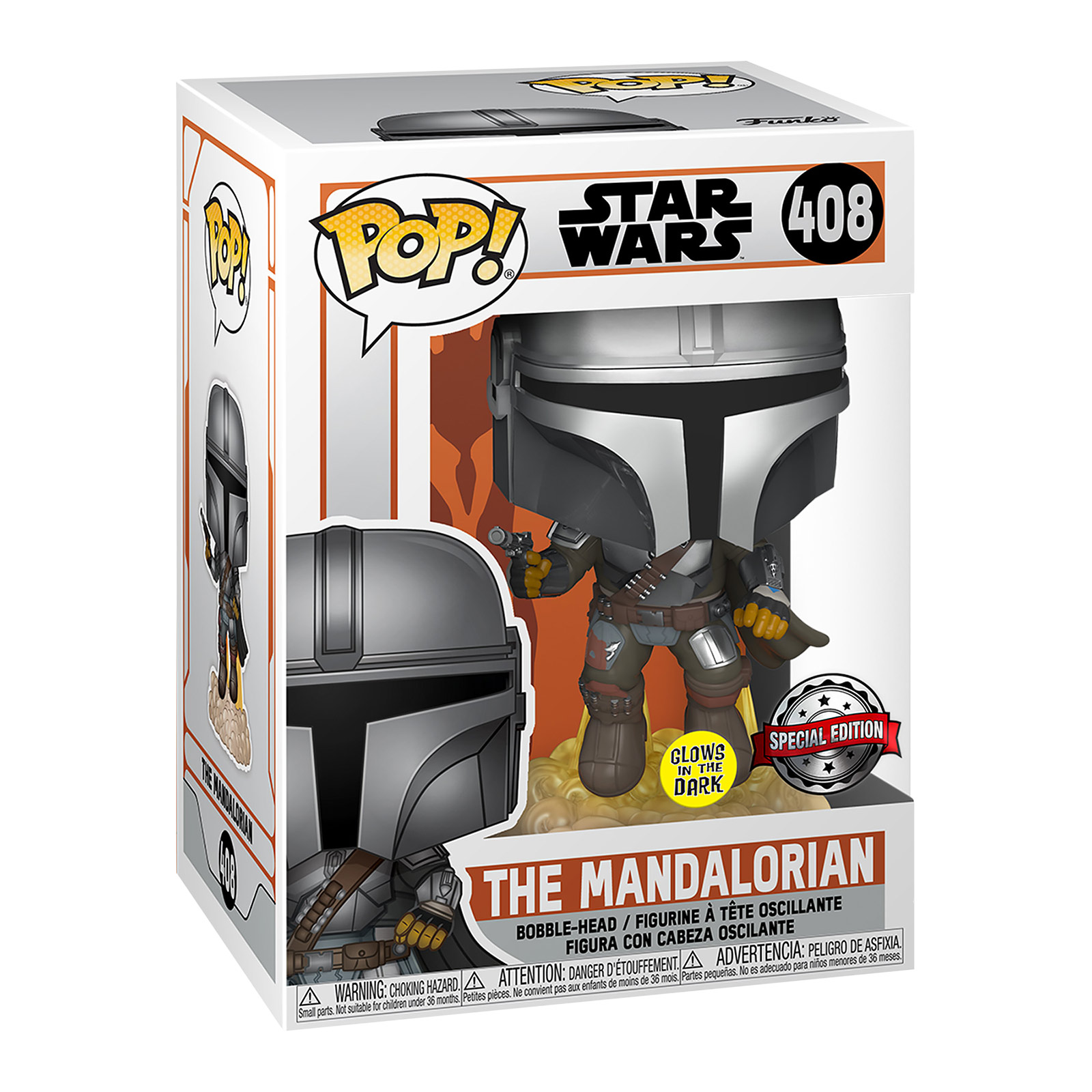 Mando Glow in the Dark Funko Pop Bobblehead Figuur - Star Wars The Mandalorian