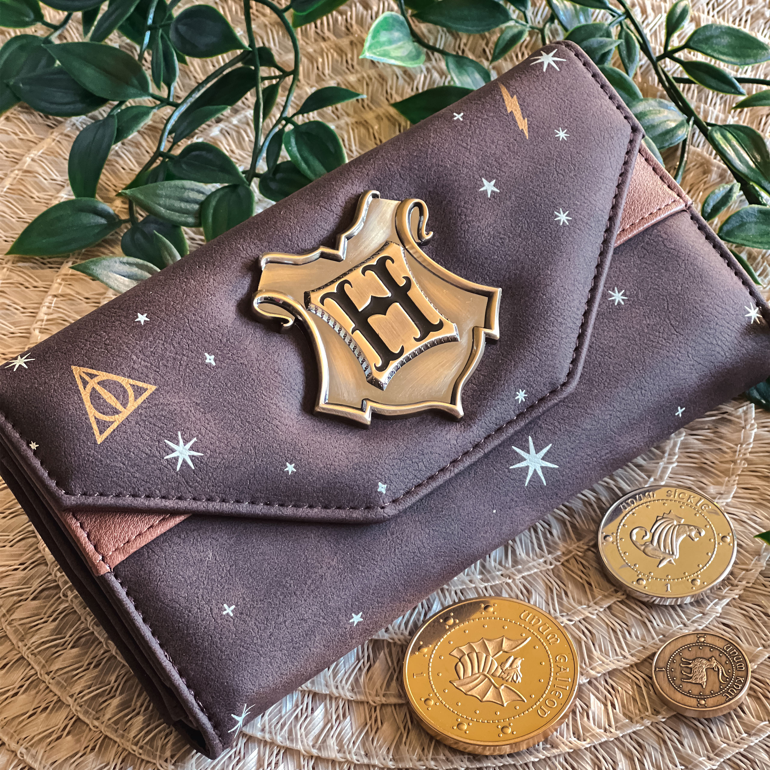 Harry Potter - Cartera de metal con escudo de Hogwarts