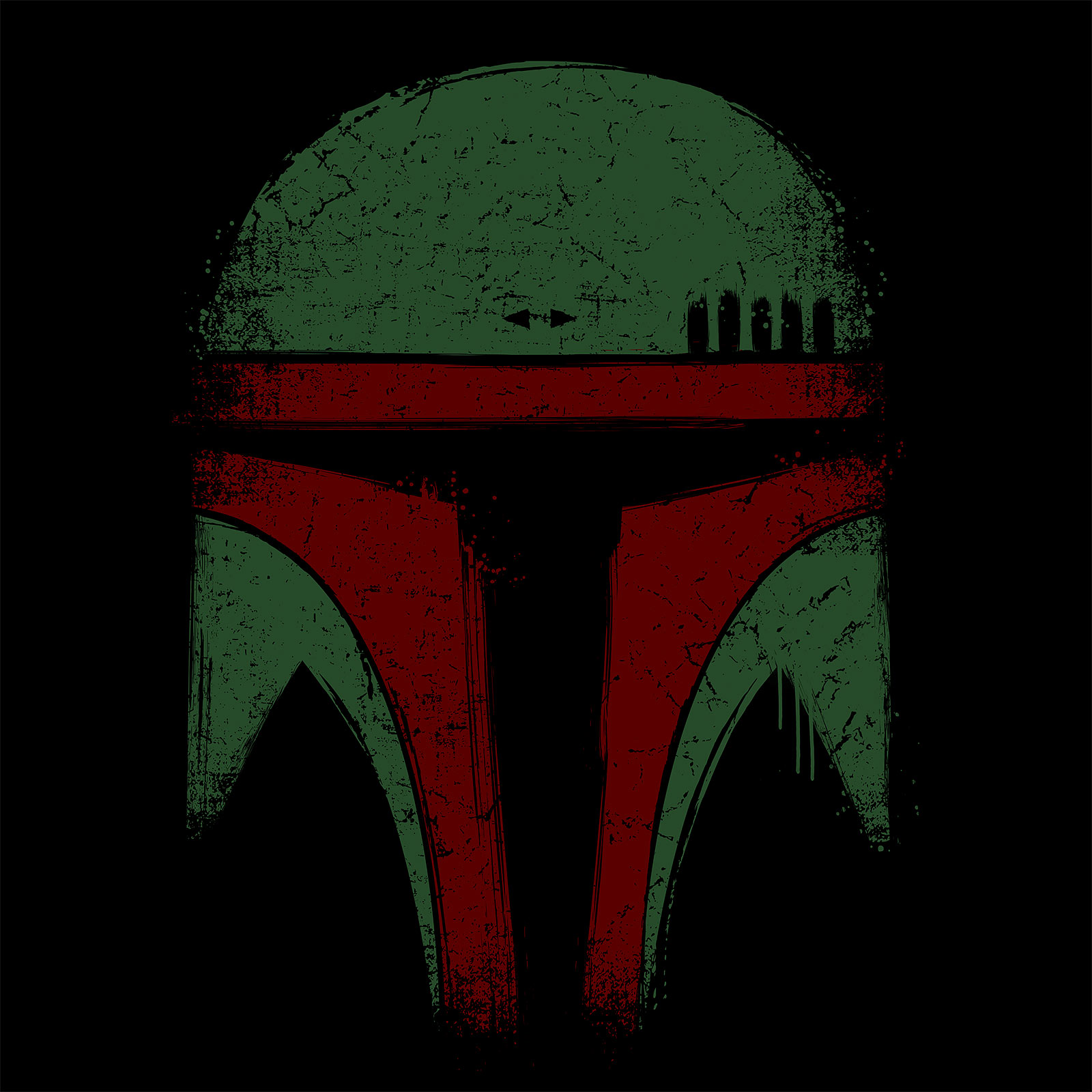 Boba Face T-shirt voor Star Wars Fans zwart