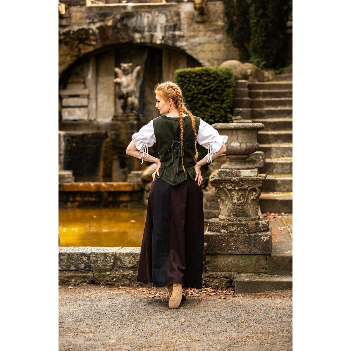 Chaleco corsé medieval Selma verde