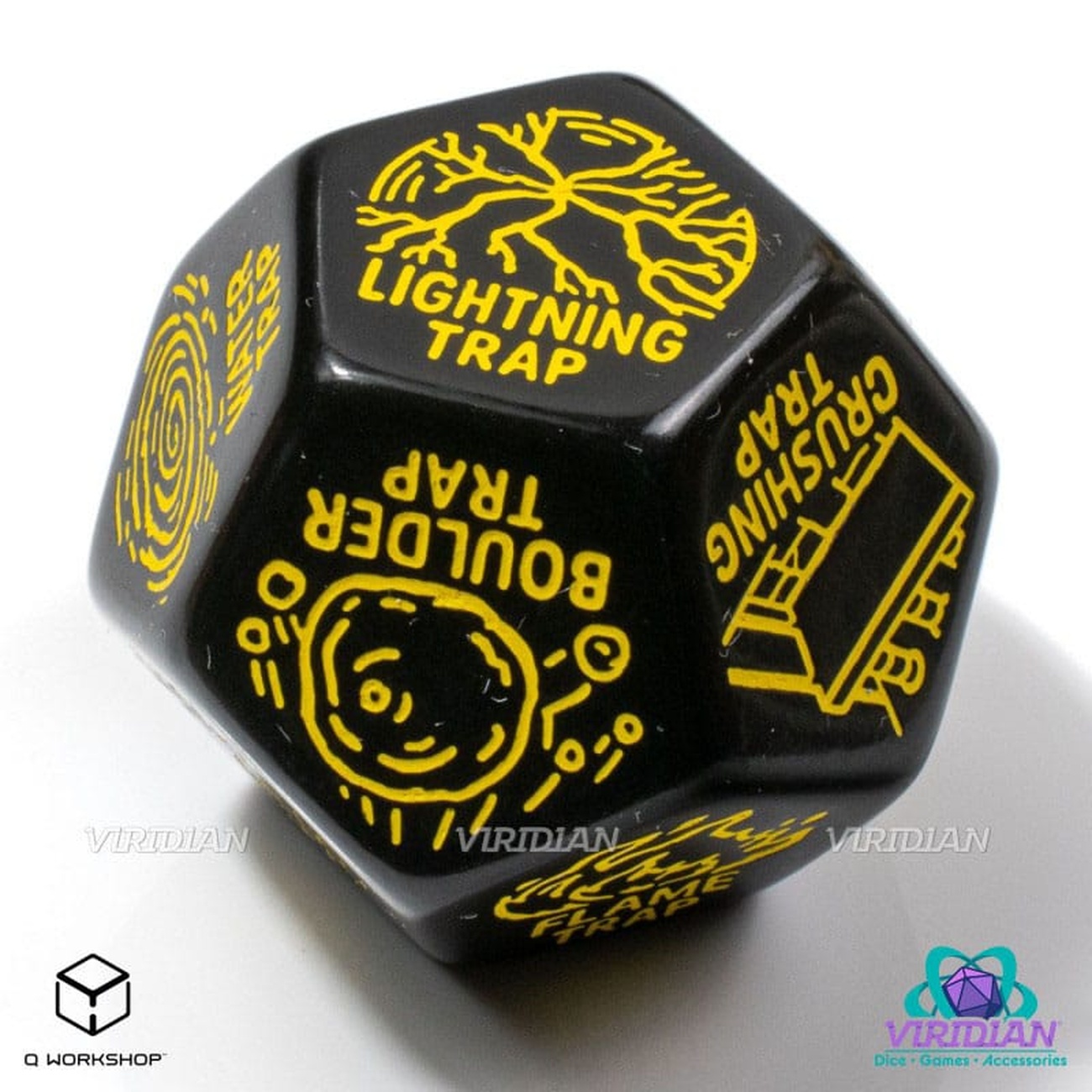 Viridian Dice Jumbo Die Trap Generator D12 Black