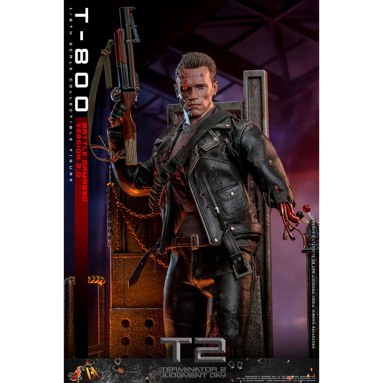 Terminator 2 Movie Masterpiece Actionfigur 1/6 T-800 Battle Damaged ...