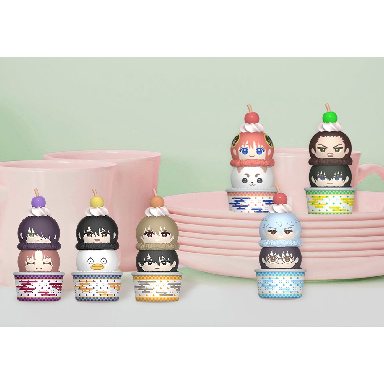 Gintama Tsumichen Stack up & Change figurines de collection 8 cm assortiment (6)