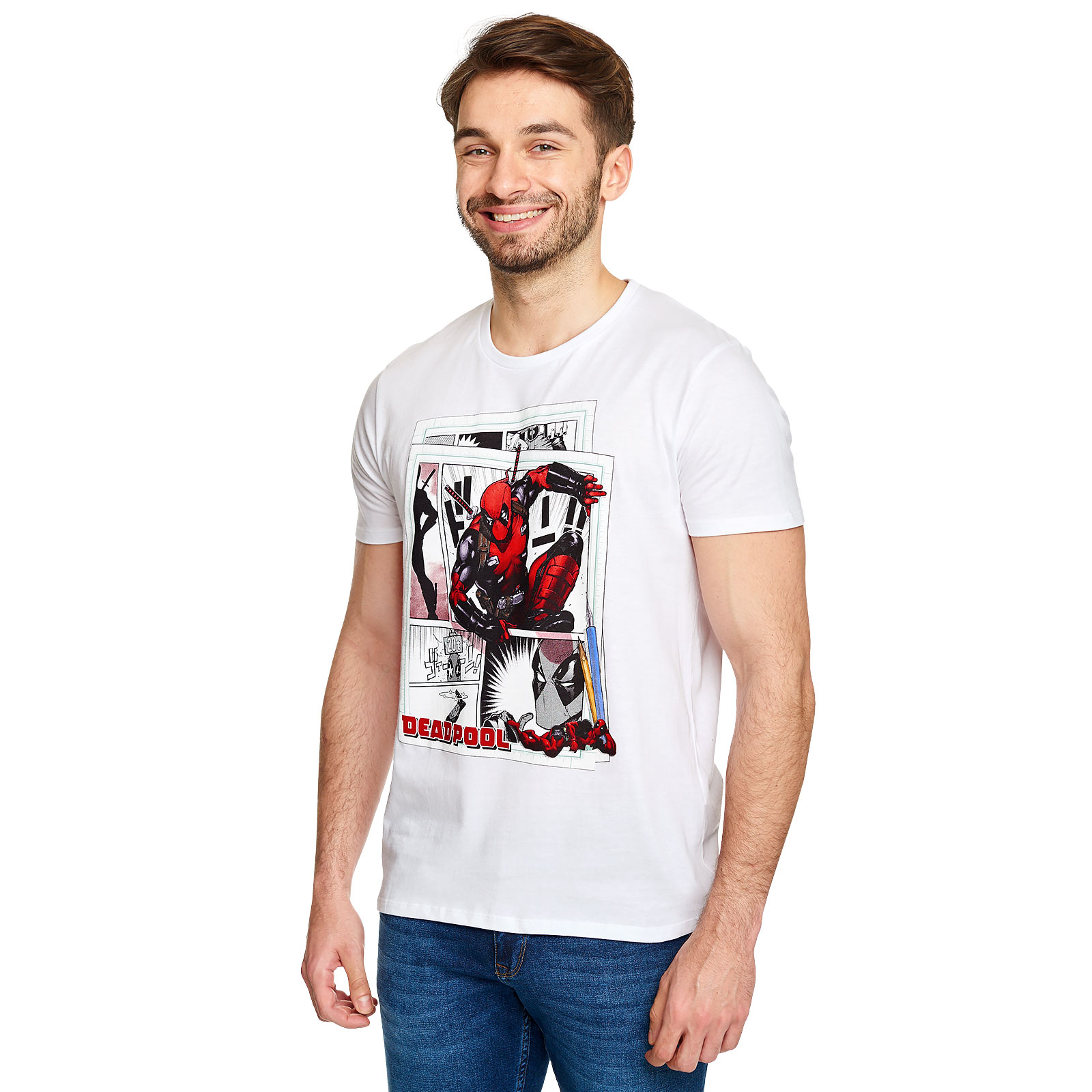 Deadpool - Comic Actie T-shirt wit