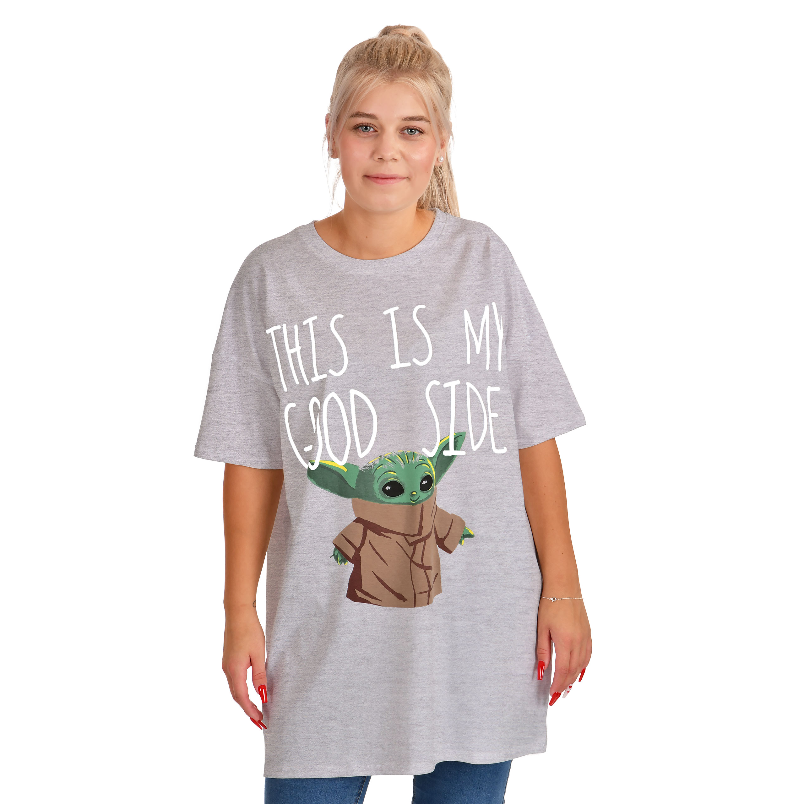 Grogu Good Side Oversize T-shirt Wit - Star Wars The Mandalorian