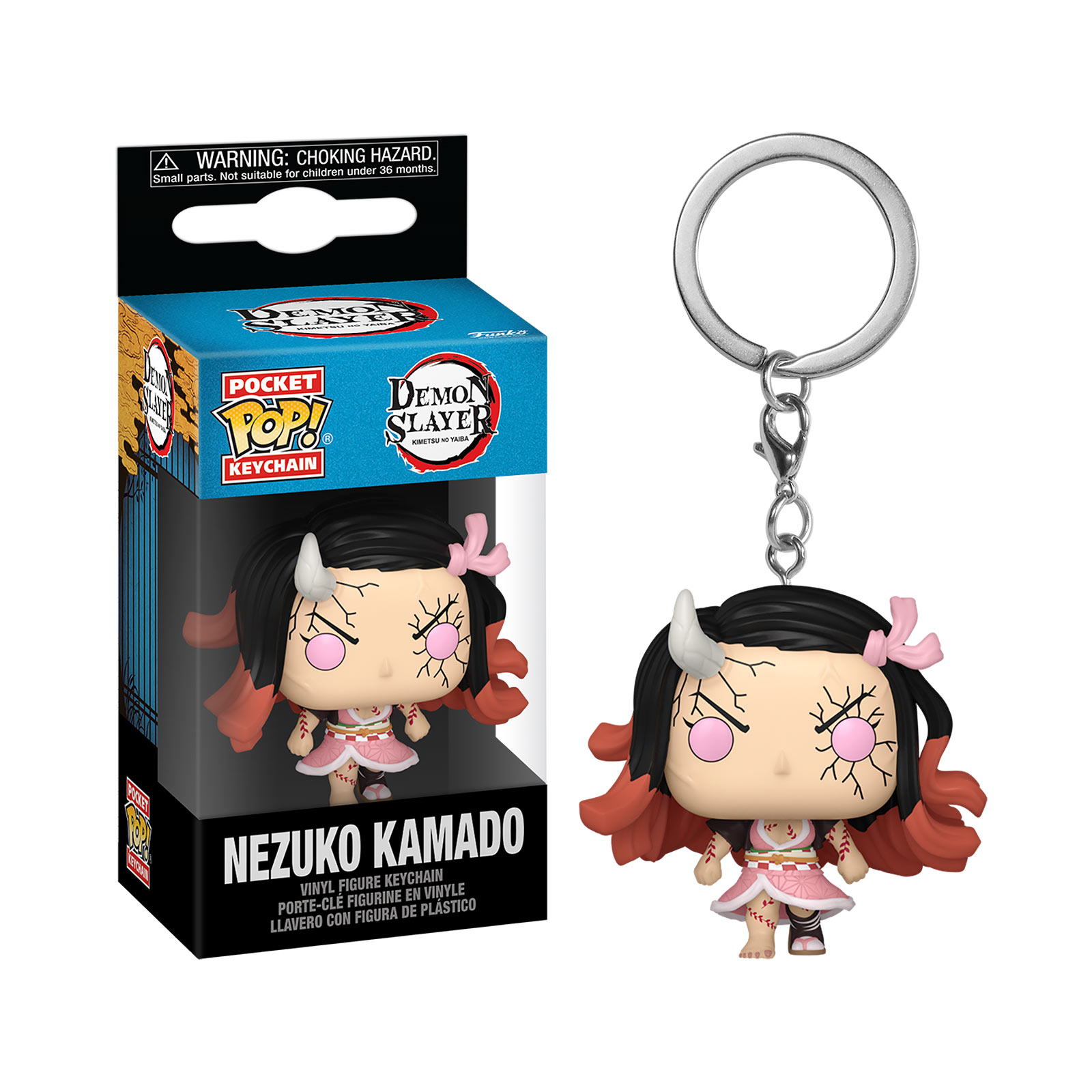 Demon Slayer - Nezuko (Forma di Demone) Portachiavi Funko Pop