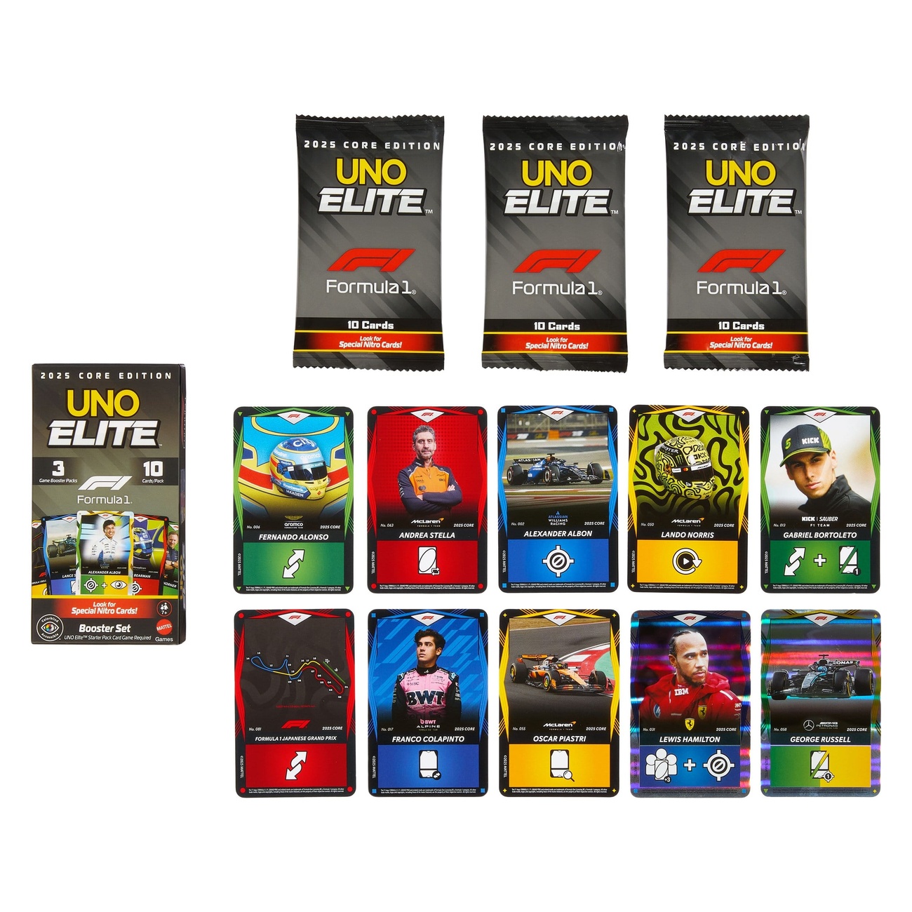 Formula 1 UNO Jeu de cartes Elite F1 Booster Set