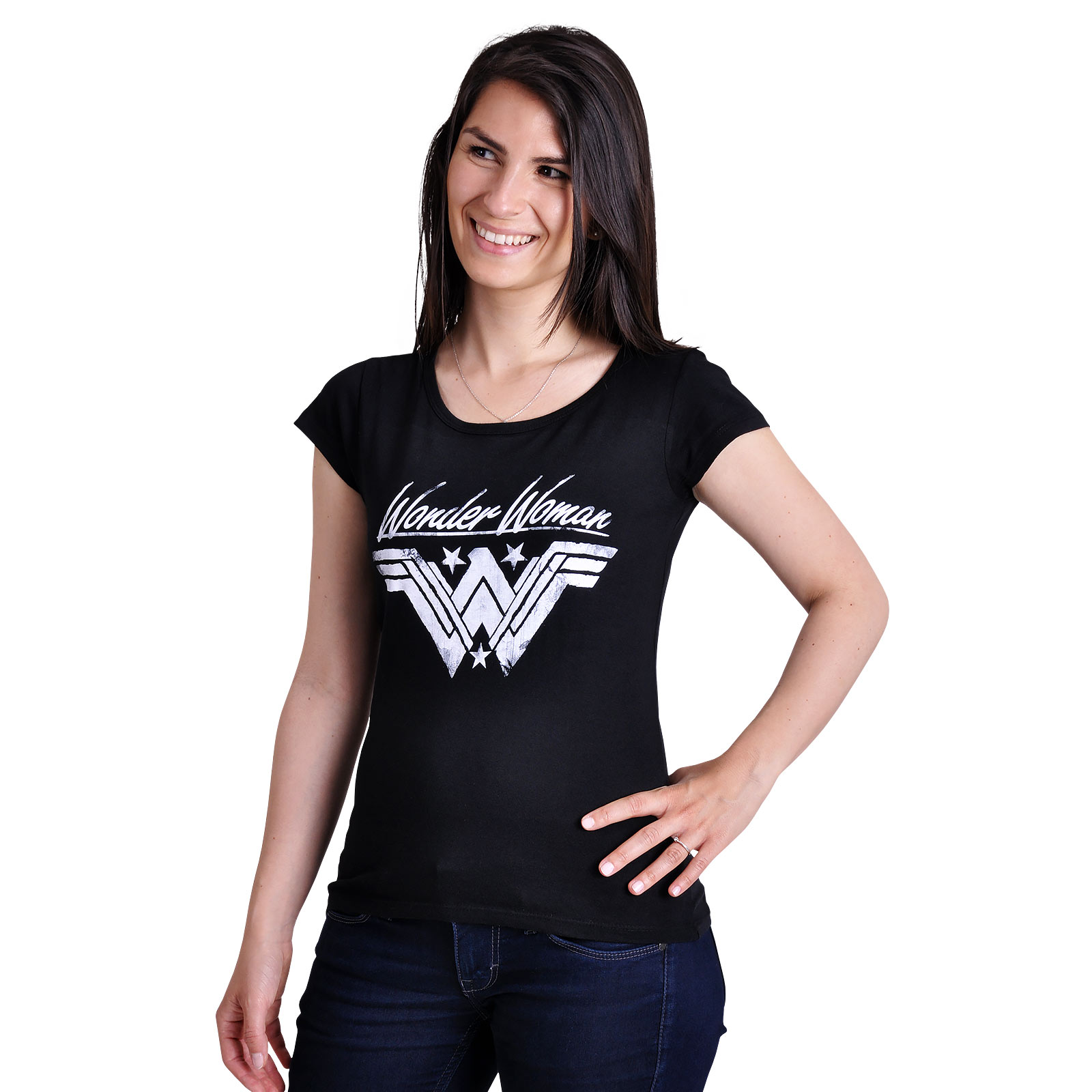 Wonder Woman - Logo Damen T-Shirt schwarz