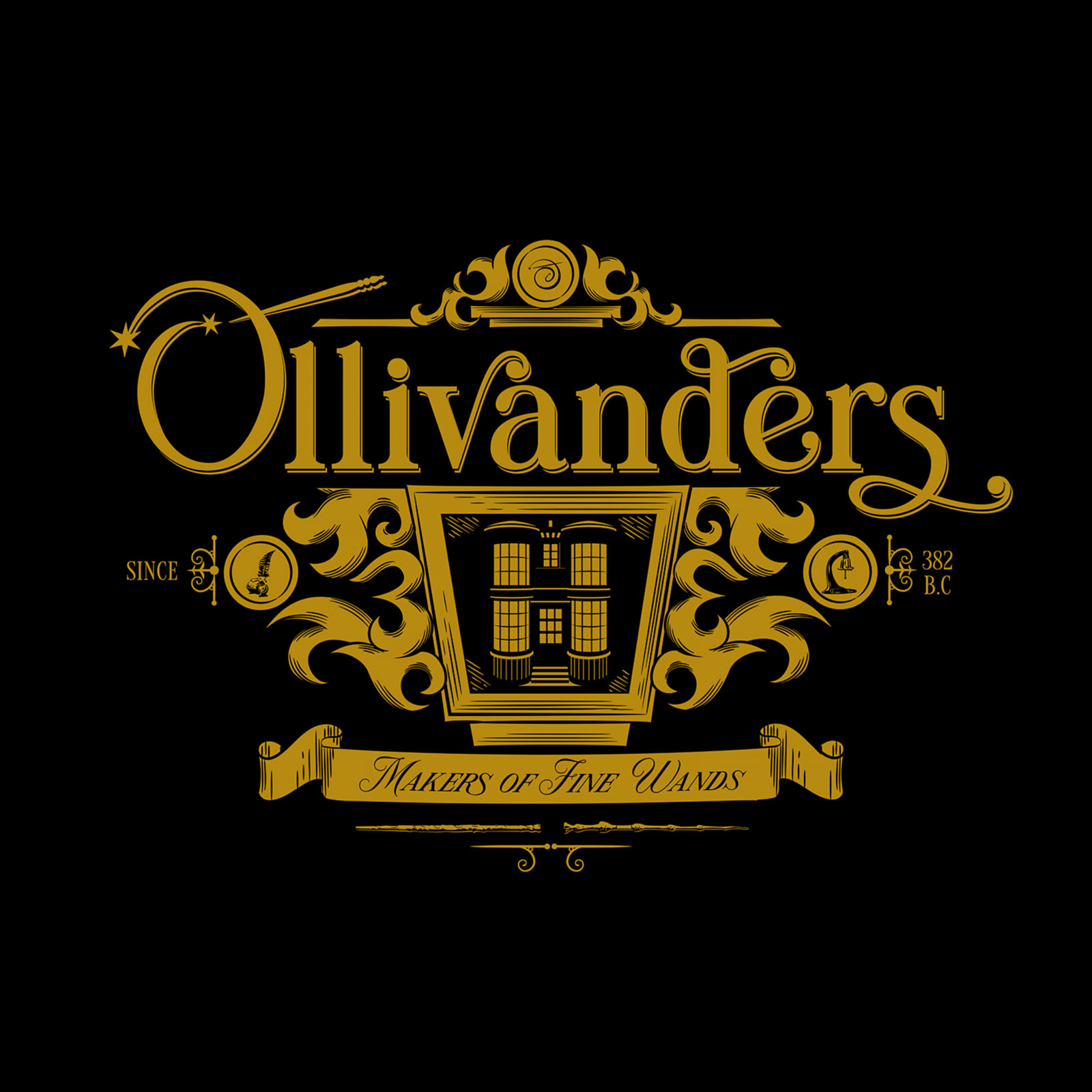 T-shirt Ollivanders nera - Harry Potter