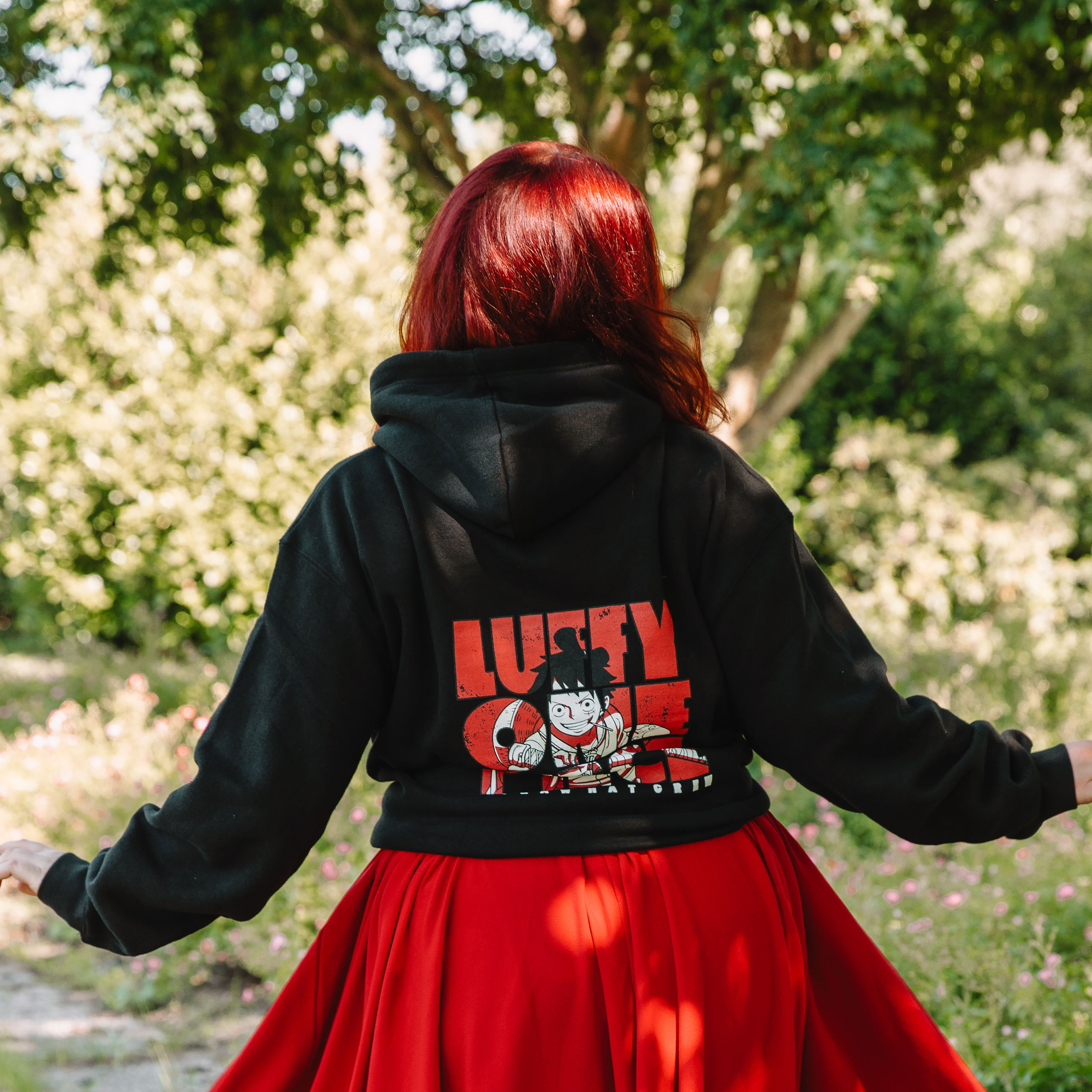 One Piece - Sweat à capuche Luffy Équipage du Chapeau de Paille Noir