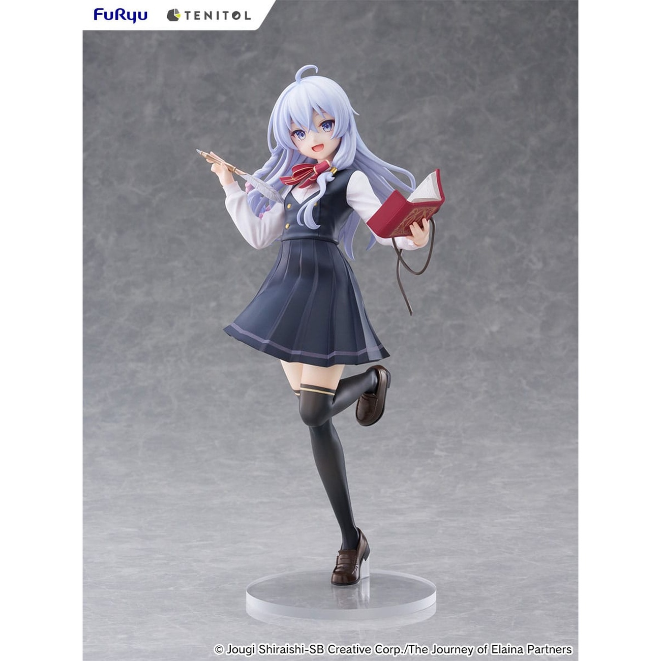 Wandering Witch: The Journey of Elaina statua alta in PVC Tenitol Elaina versione uniforme scolastica 29 cm