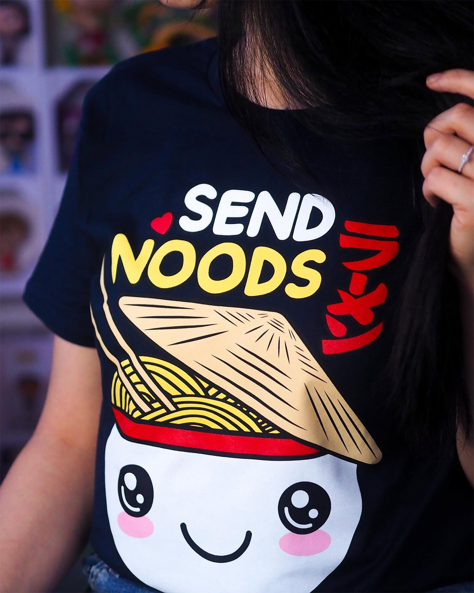 T-shirt Send Noods Ramen pour les fans d'anime bleu