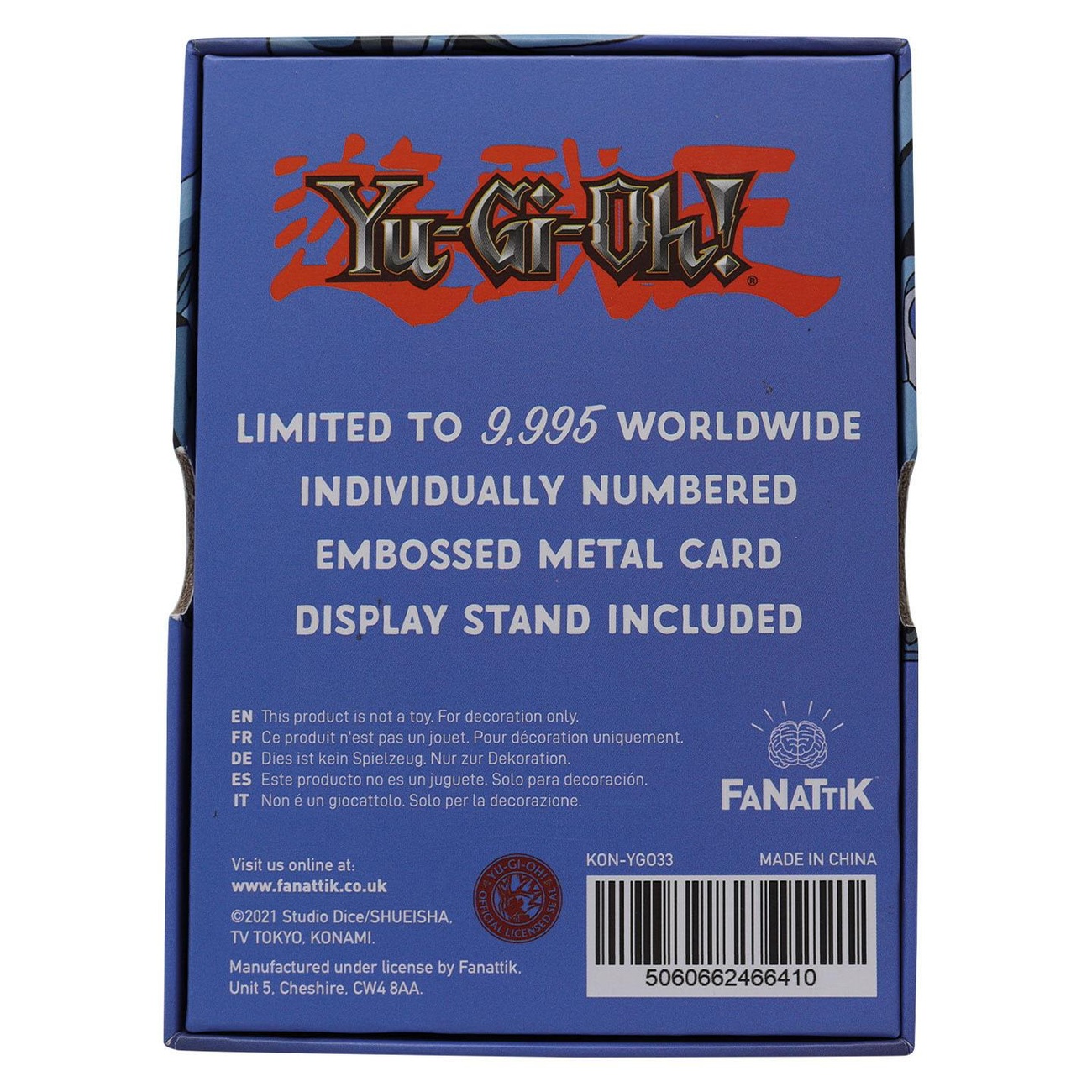 Yu-Gi-Oh! Carte réplique Blue Eyes Toon Dragon Édition Limitée