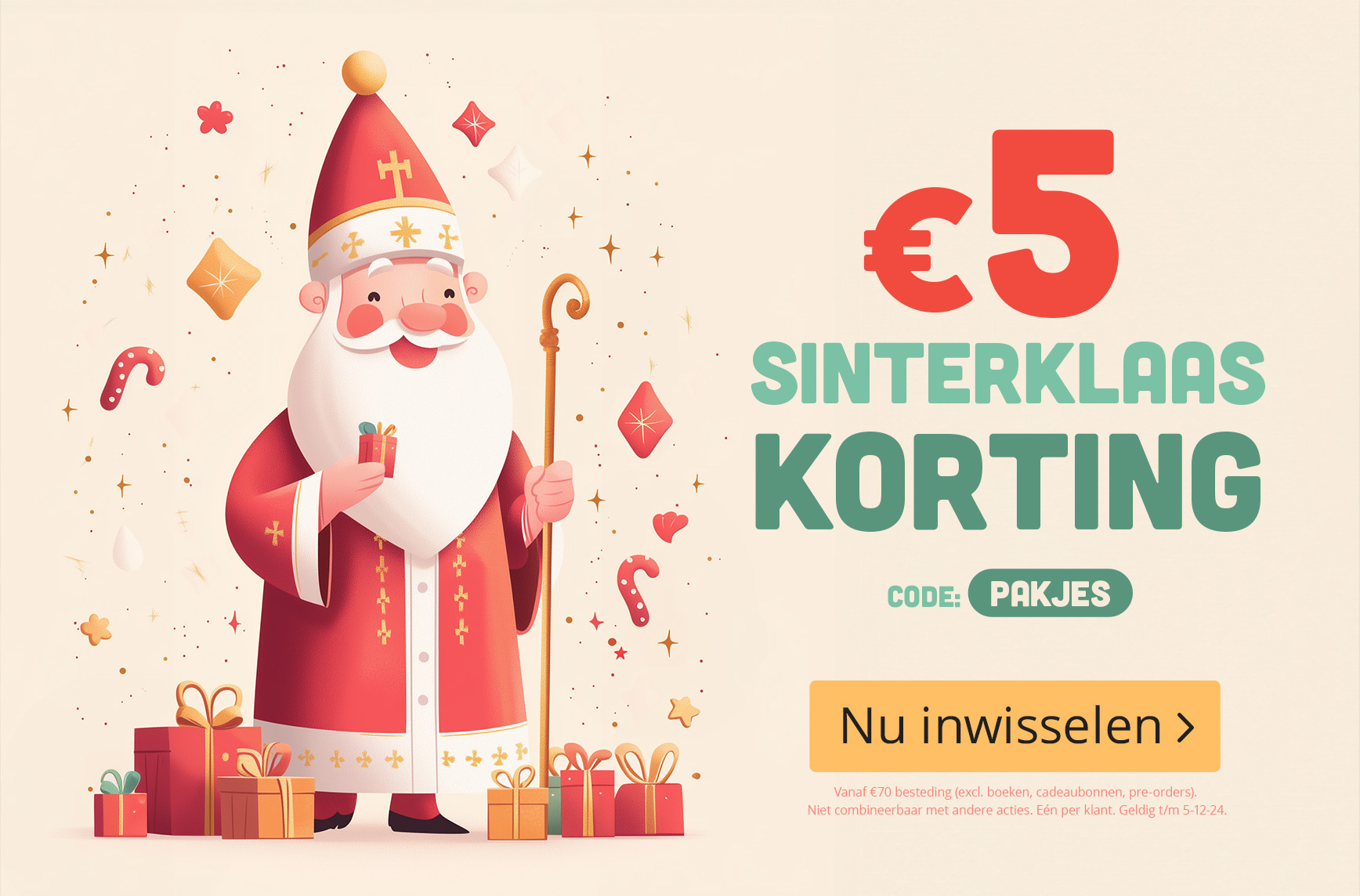 €5 Sinterklaas Korting