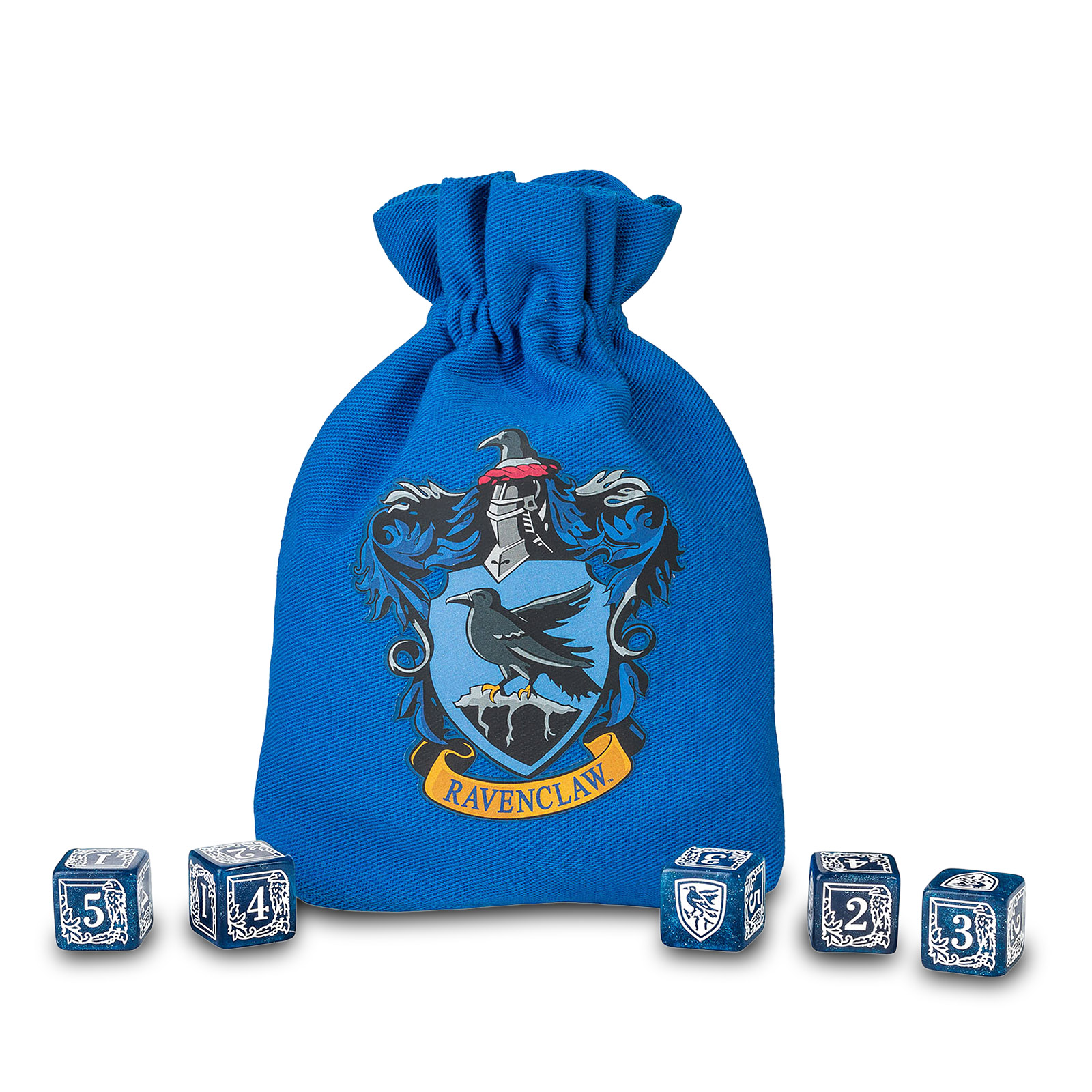 Harry Potter - Ensemble de dés RPG Ravenclaw 5pcs avec sac à dés bleu