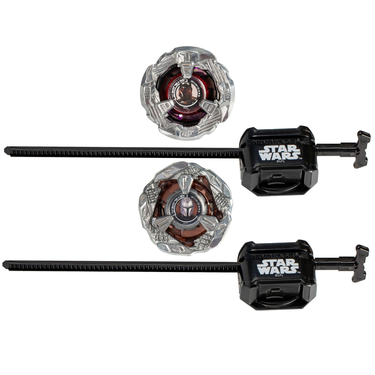 Collaboration Beyblade X et Star Wars The Mandalorian 3-60F vs. Moff Gideon 3-80N