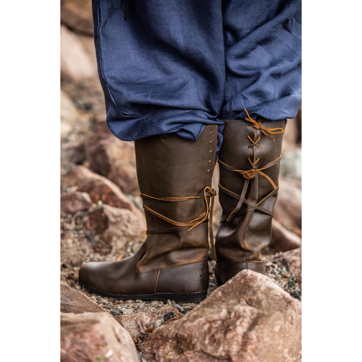 Medieval Boots Ole in Brown Nubuck Leather