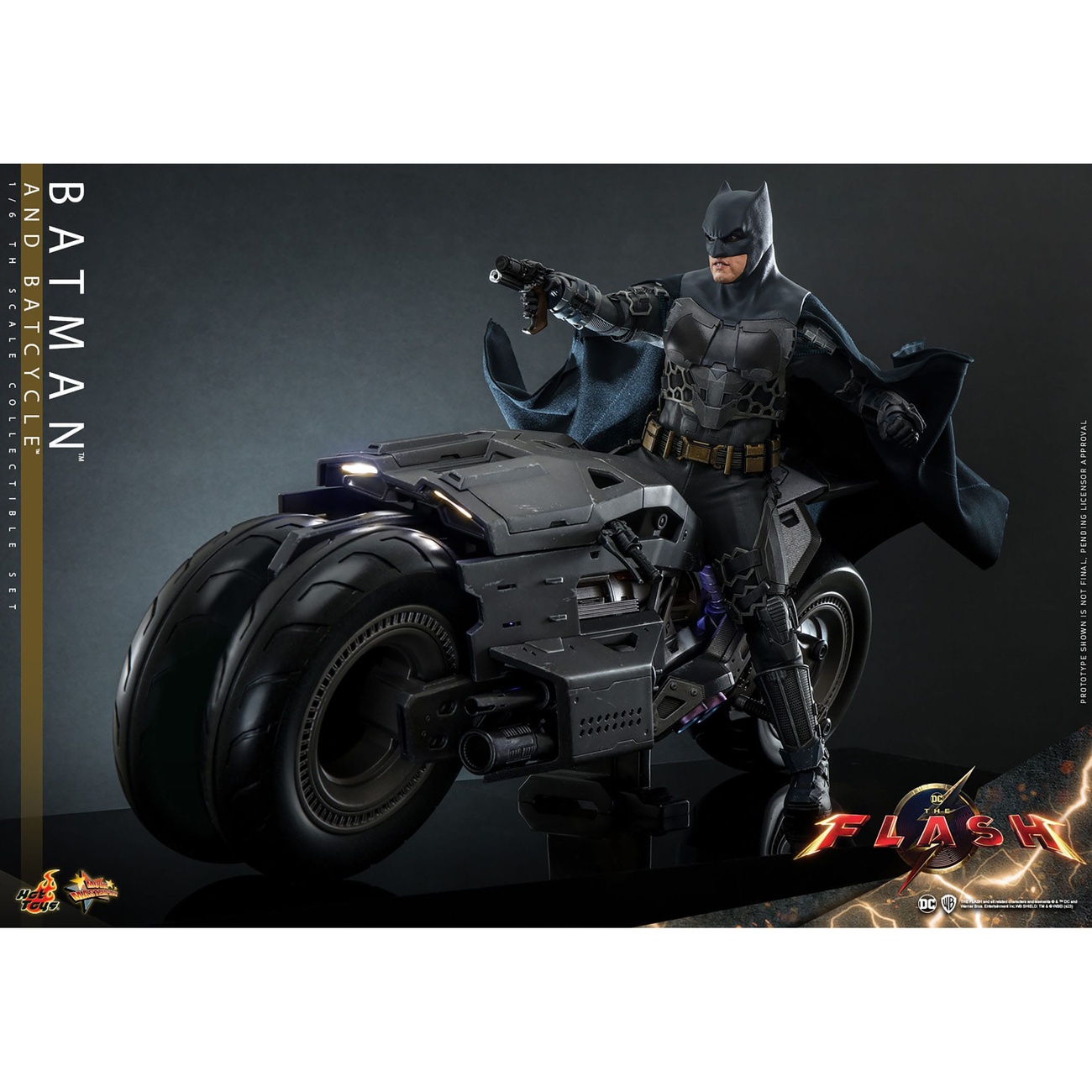 The Flash Movie Masterpiece figura de acción con vehículo 1/6 Batman & Batcycle set 30 cm