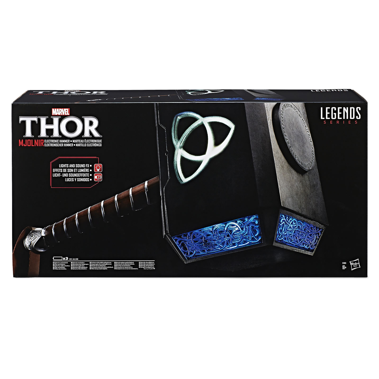 Thor - Réplique du marteau Mjolnir avec lumière et son
