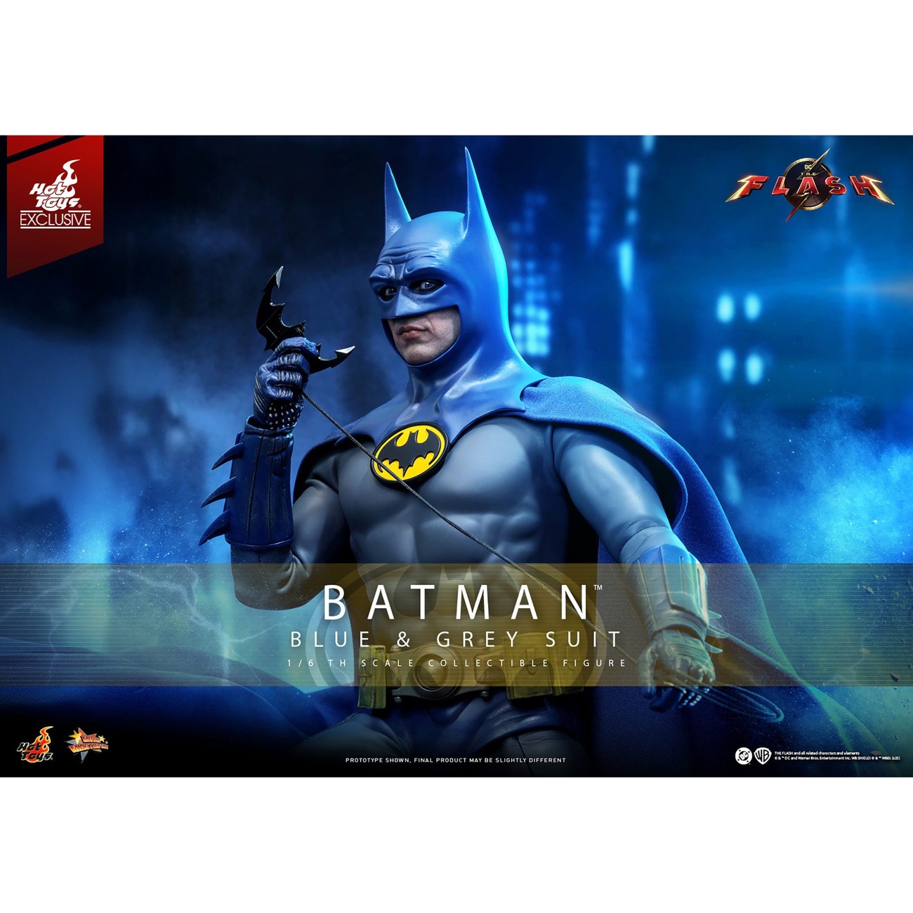 The Flash Movie Masterpiece figura de acción 1/6 Batman (traje azul y gris) Edición Limitada Hot Toys Exclusive 30 cm