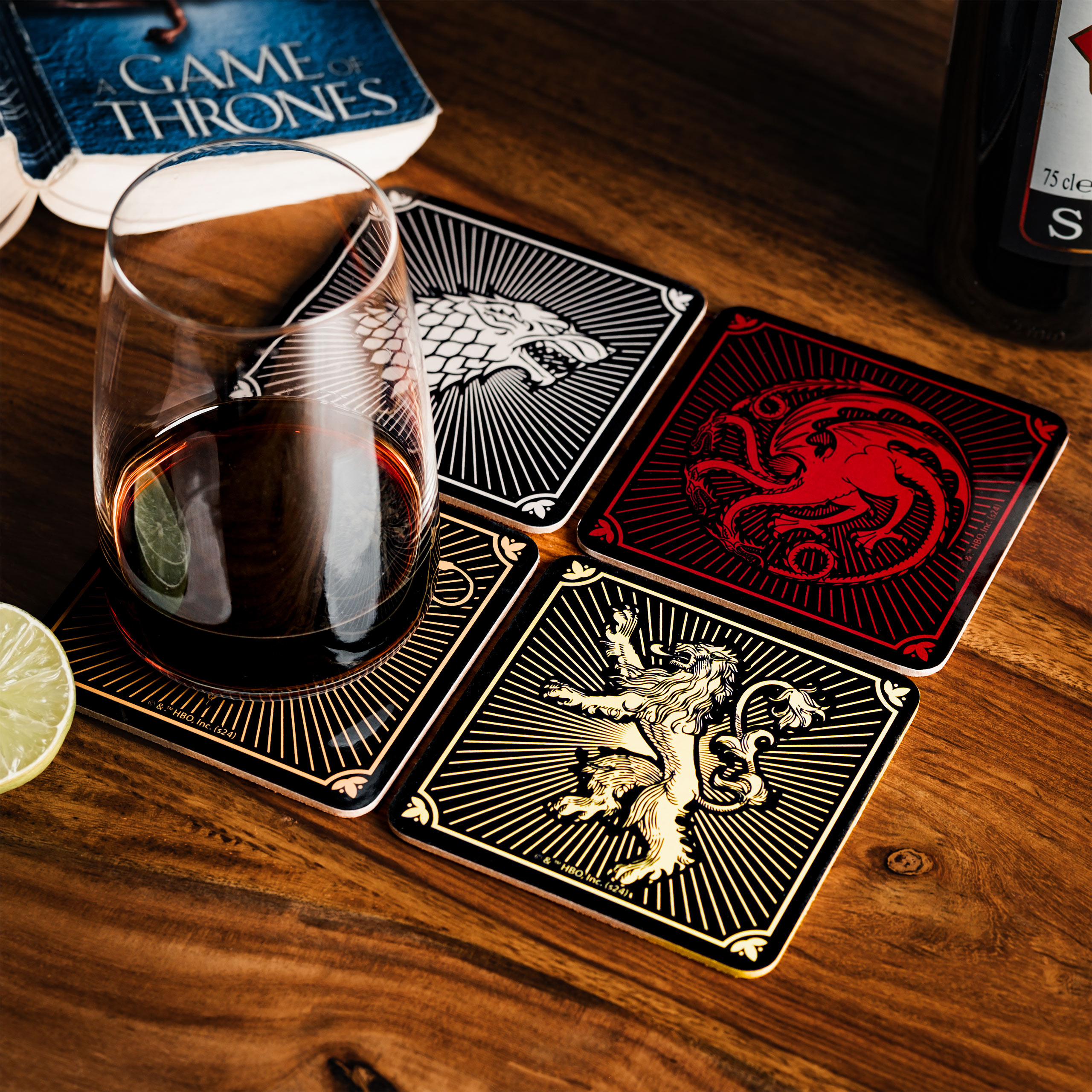 Game of Thrones - Sottobicchieri con stemmi delle case, set di 4