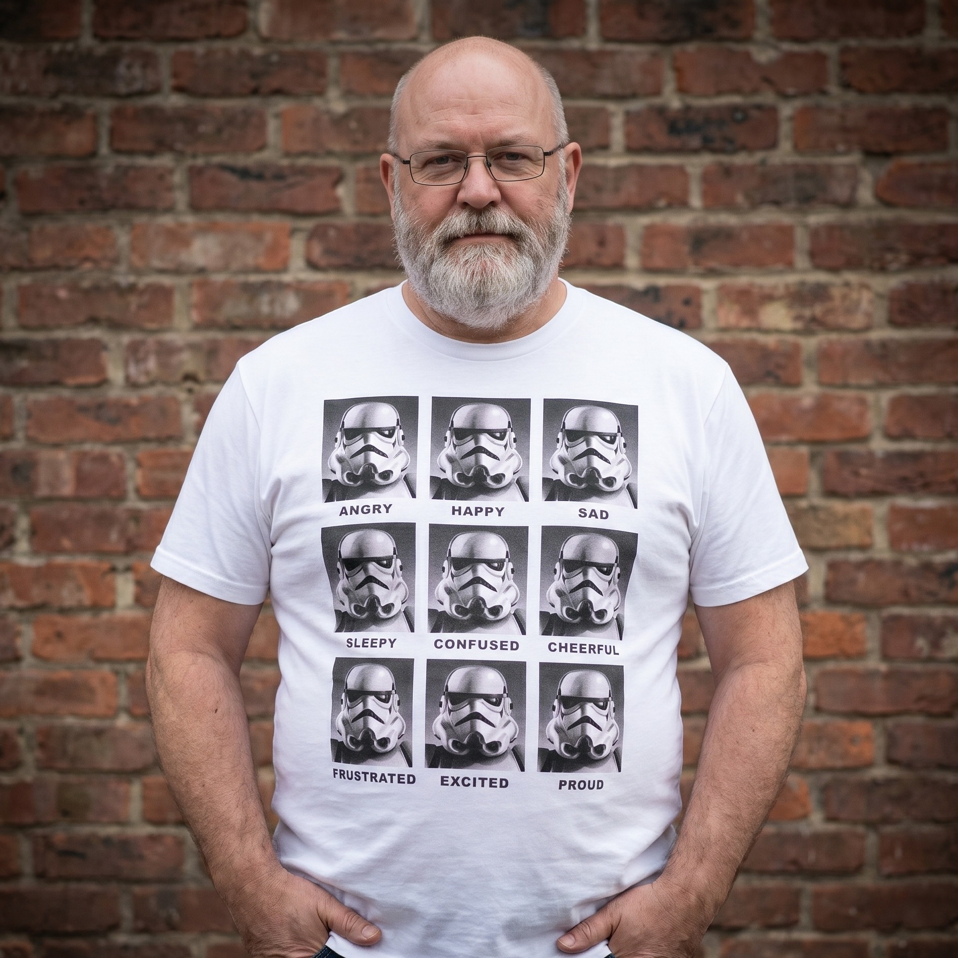 Star Wars - Camiseta Multicara de Stormtrooper blanca